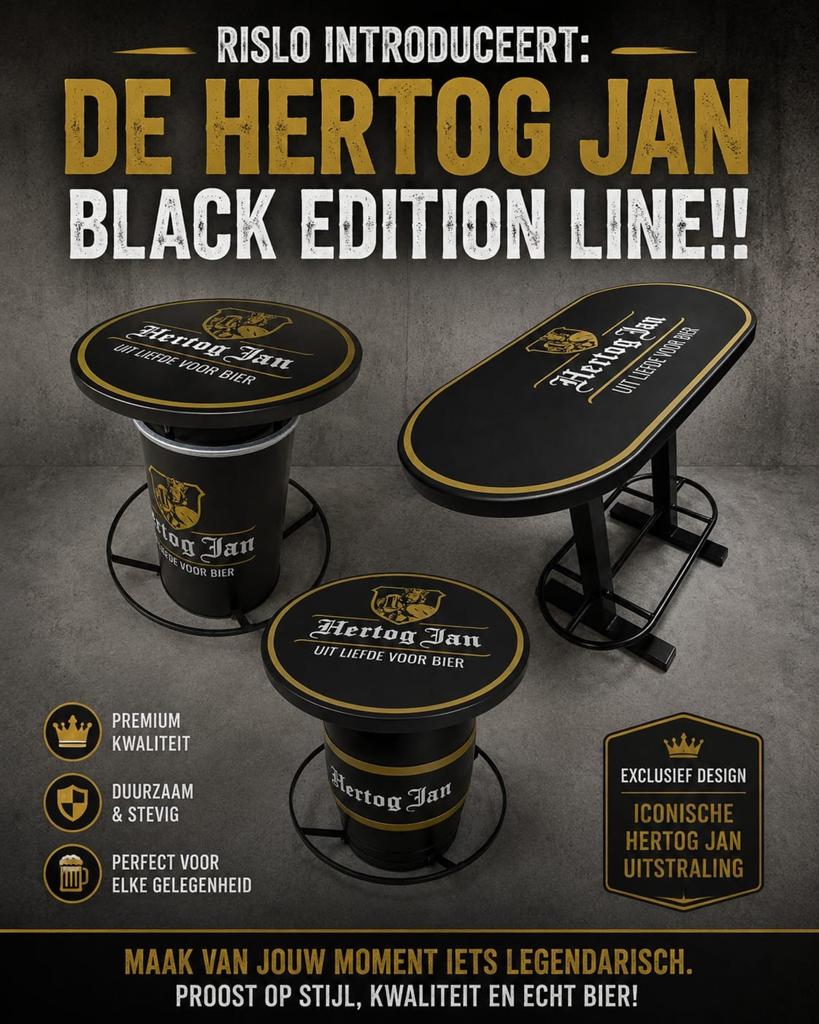 ** NIEUW**  HERTOG JAN Black Edition statafels, Verzamelen, Biermerken, Ophalen of Verzenden, Nieuw, Overige typen, Hertog Jan