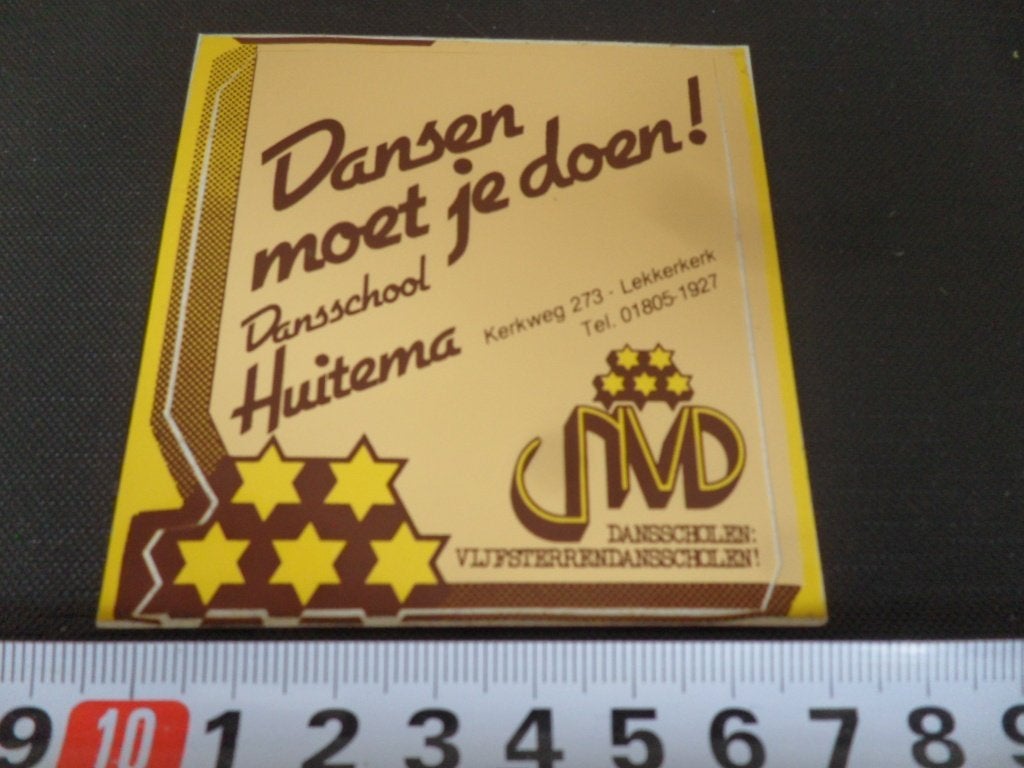 sticker lekkerkerk dansen moet je doen! dansschool huitema, Ophalen of Verzenden, Zo goed als nieuw