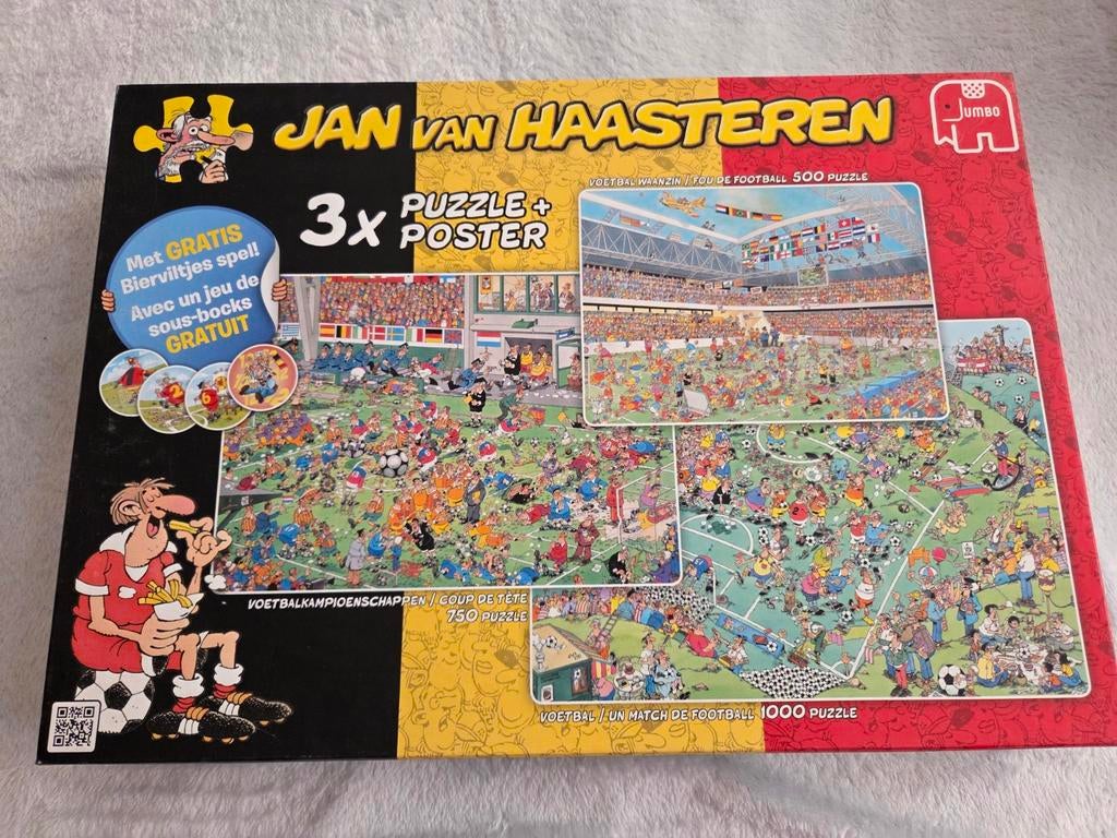 Jan van haasteren puzzels Belgische Voetbal 500/750/1000 st, Hobby en Vrije tijd, Denksport en Puzzels, Nieuw, Legpuzzel, 500 t/m 1500 stukjes