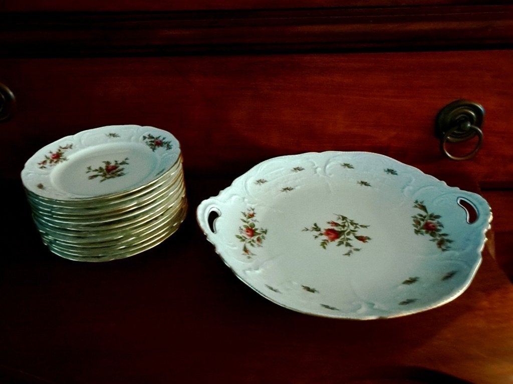 Rosenthal Sanssouci Ramona/elfenbein moosrose goldrand, Ophalen of Verzenden
