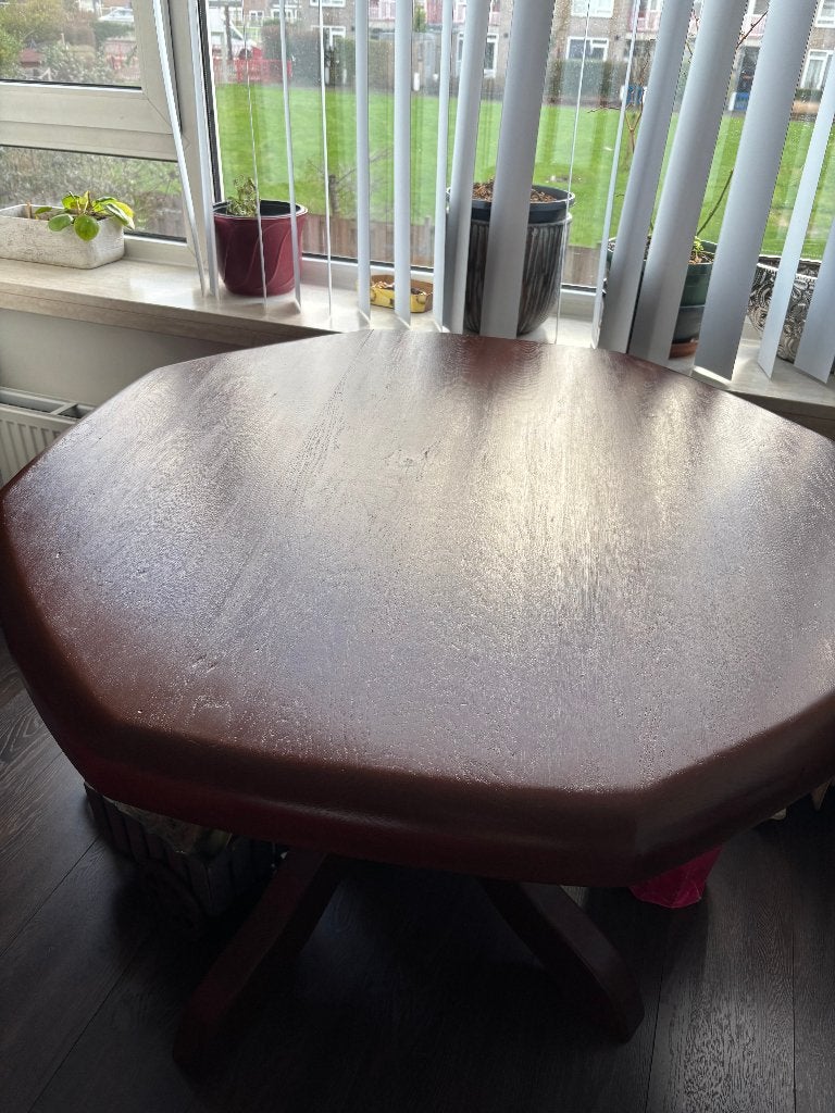 rond stevig eettafel, Huis en Inrichting, Tafels | Eettafels, Ophalen, Zo goed als nieuw, Vier personen, 100 tot 150 cm