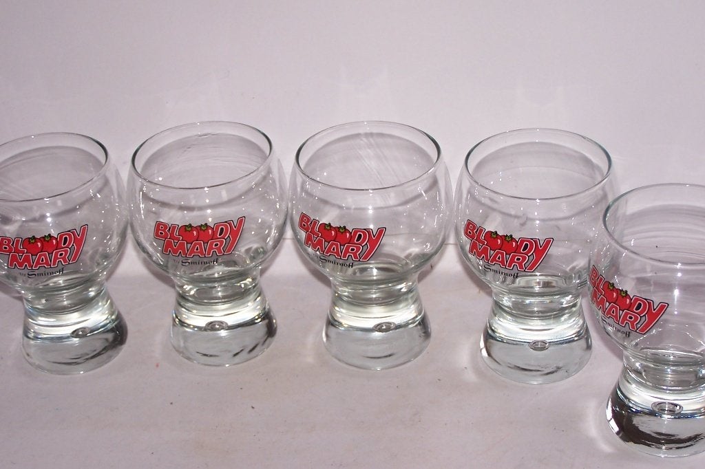 Set van 6 Bloody Mary Smirnoff glazen. Zie foto's., Ophalen of Verzenden, Zo goed als nieuw, Overige typen