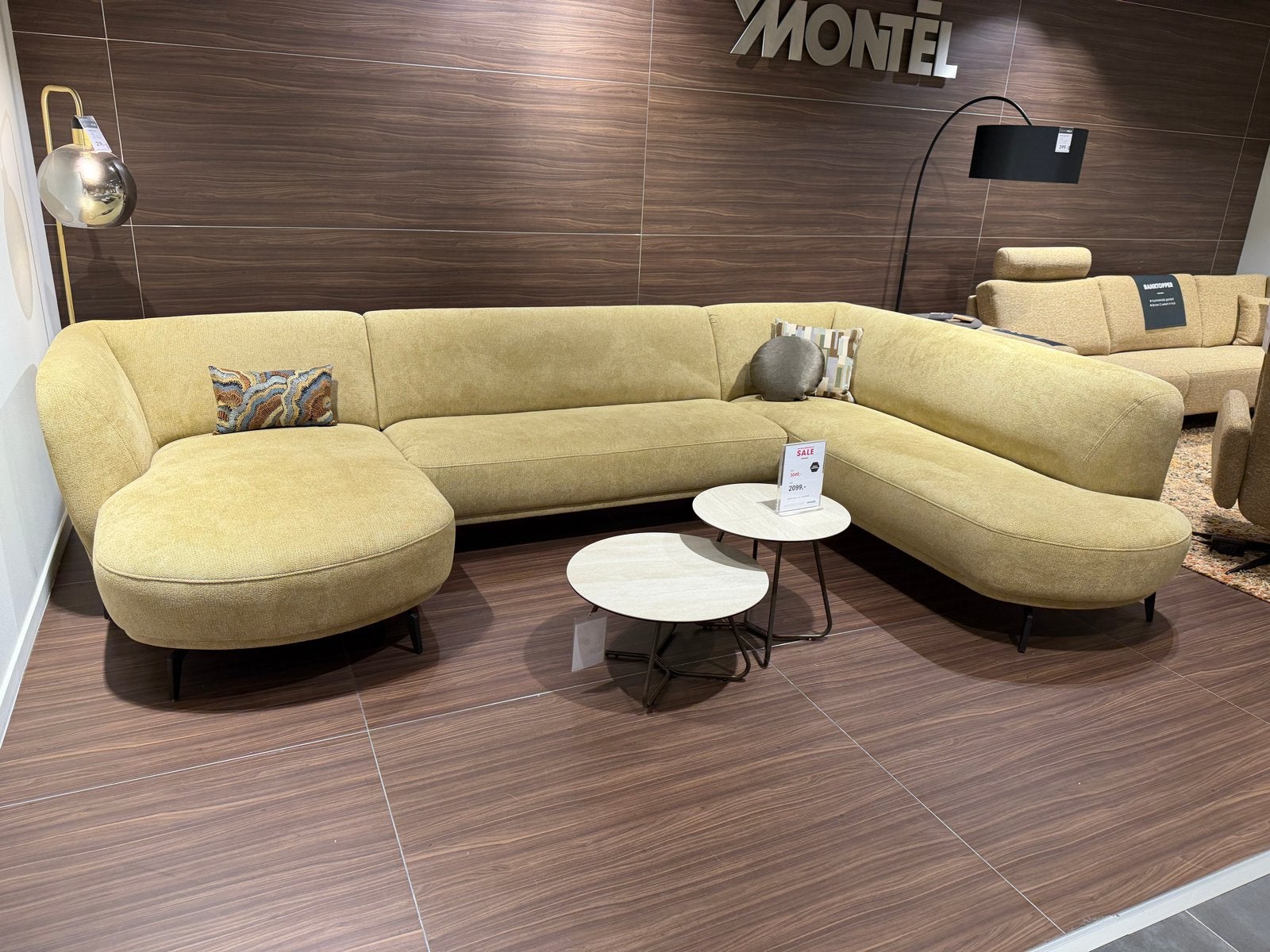 Montel Icarus Hoekbank - Showroommodel Sale, 100 tot 125 cm, Hoekbank, 300 cm of meer, Ophalen of Verzenden