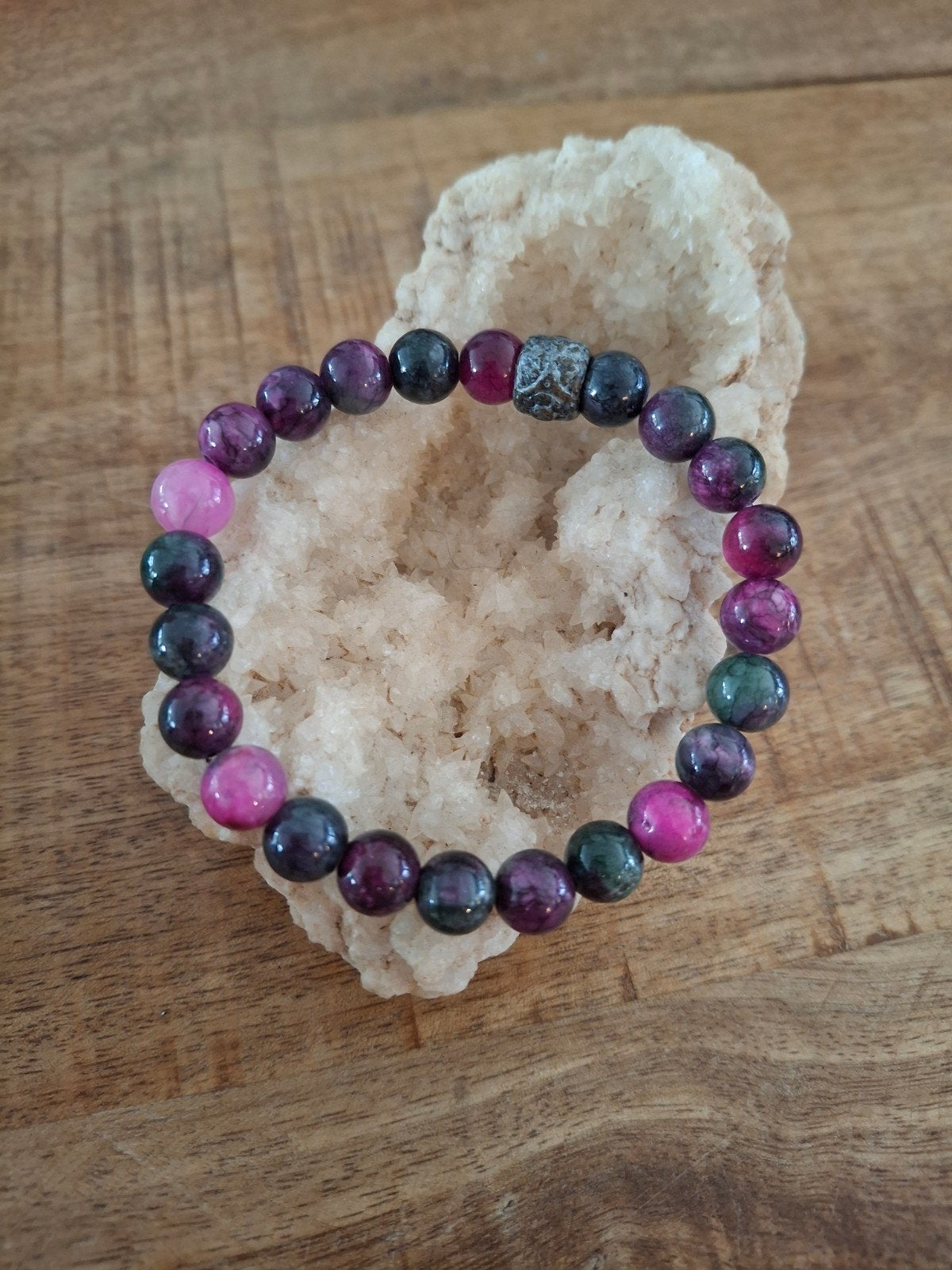 Perzische Jade natuurkralen armband 8mm, Overige materialen, Met bedels of kralen, Nieuw, Ophalen of Verzenden