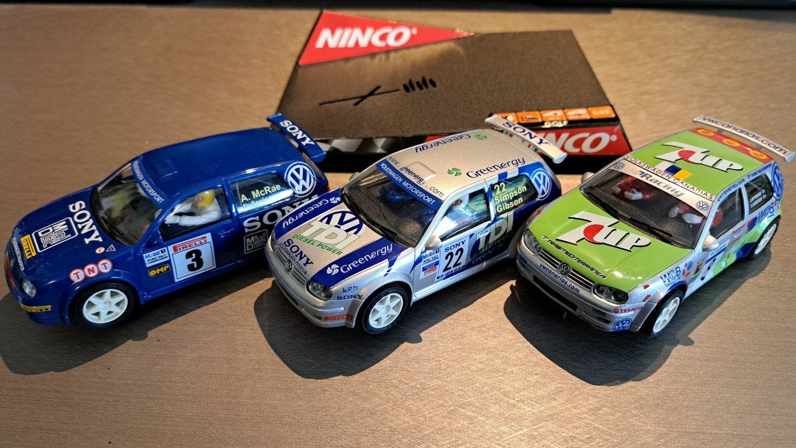 3x NINCO VW golf slotcar, Ophalen of Verzenden, Gebruikt, Elektrisch, Overige merken