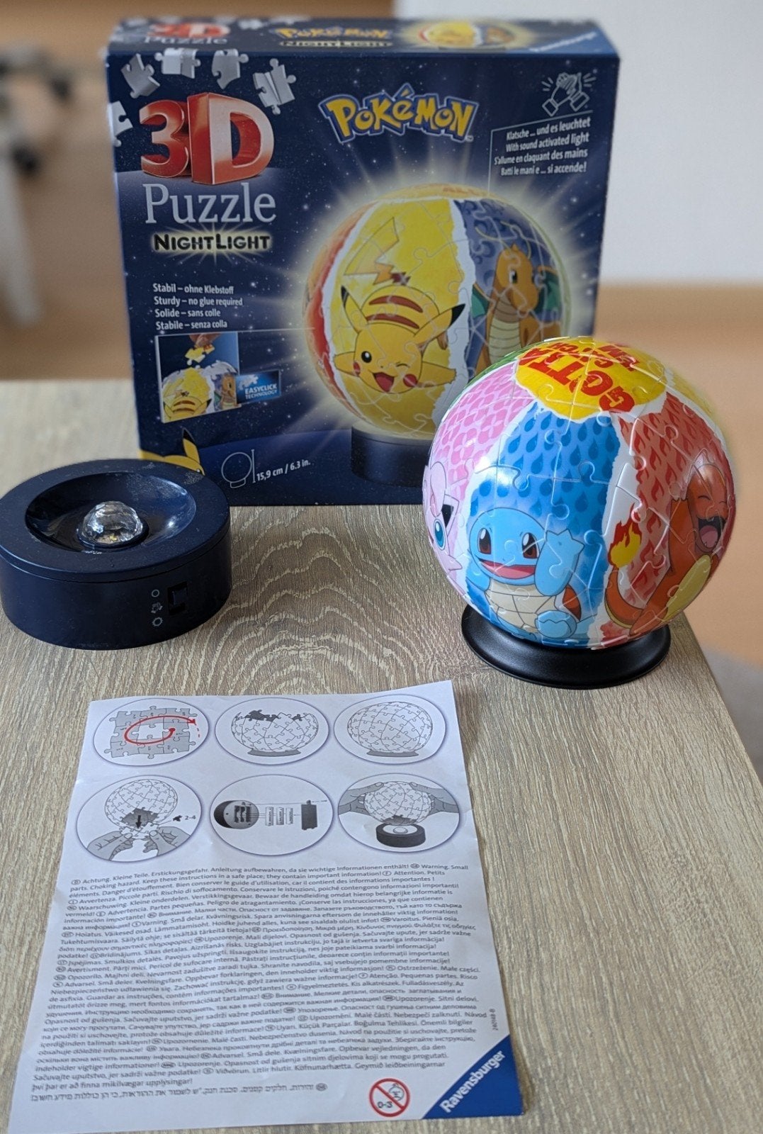 Pokémon 3D Puzzel Nachtlamp – Ravensburger, Ophalen of Verzenden, Meer dan 50 stukjes, Zo goed als nieuw, 6 jaar of ouder