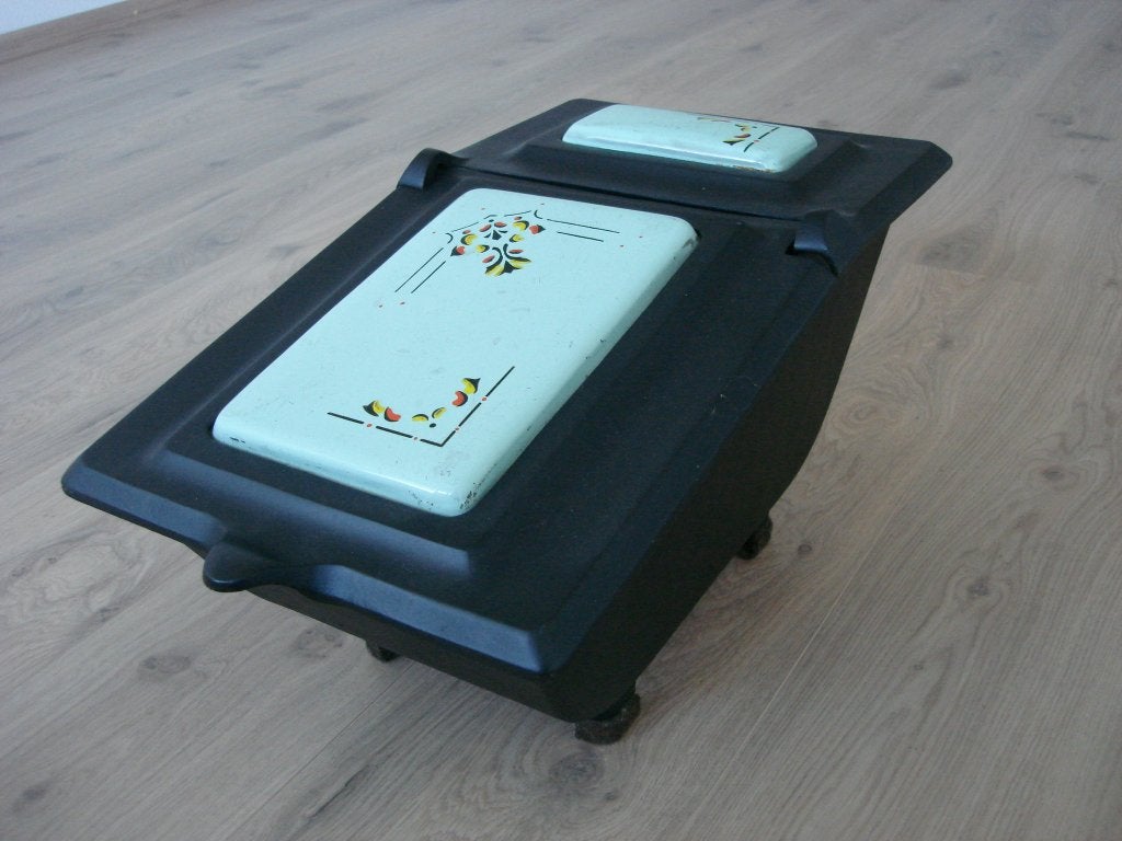 Antieke gietijzere kolenbak, Ophalen, Vintage, Metaal, Gebruikt
