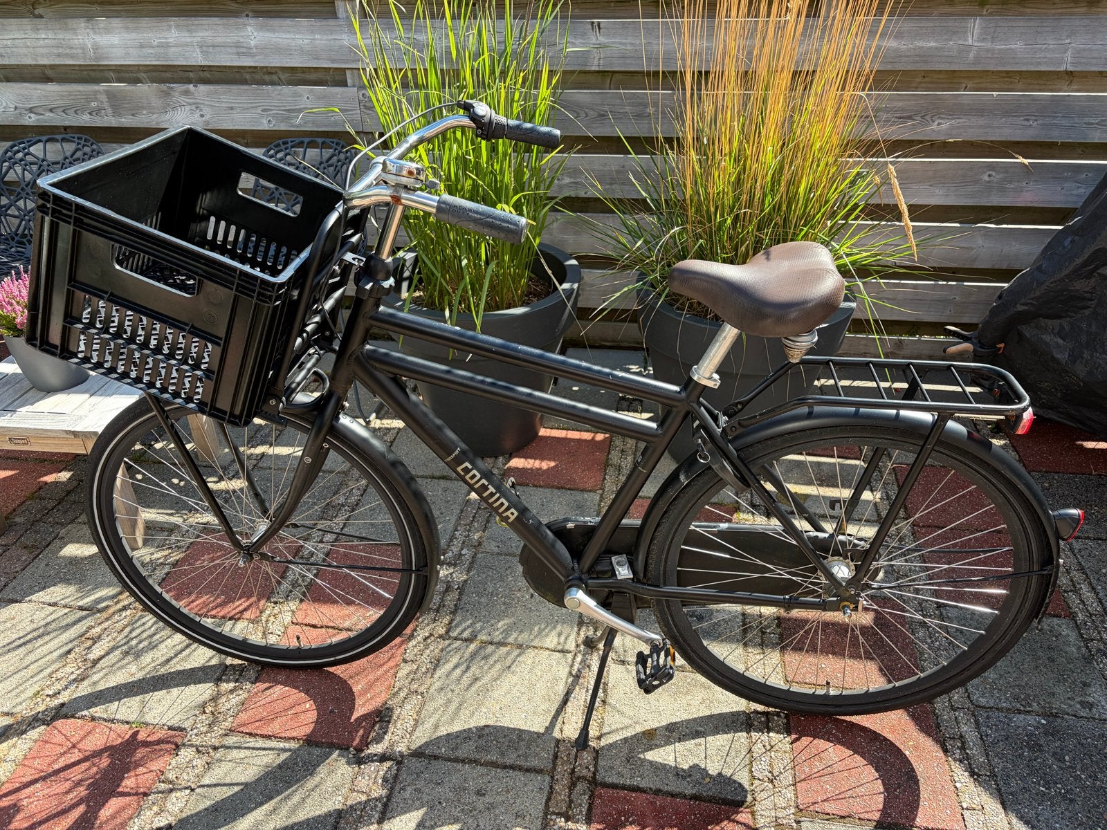 Cortina U4 Transportfiets Zwart 50 cm 28 inch, Terugtraprem, Gebruikt, Versnellingen, 50 tot 53 cm
