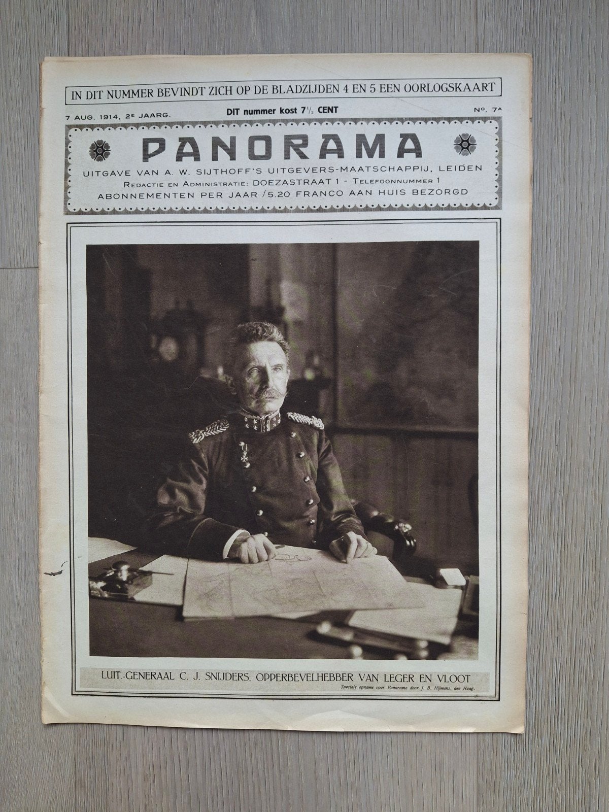 WOI Panorama 7 aug. 1914, Ophalen of Verzenden, Landmacht, Nederland