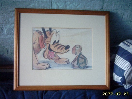 afbeelding van Pluto in passepartout, Ophalen, Goofy of Pluto, Gebruikt, Plaatje of Poster