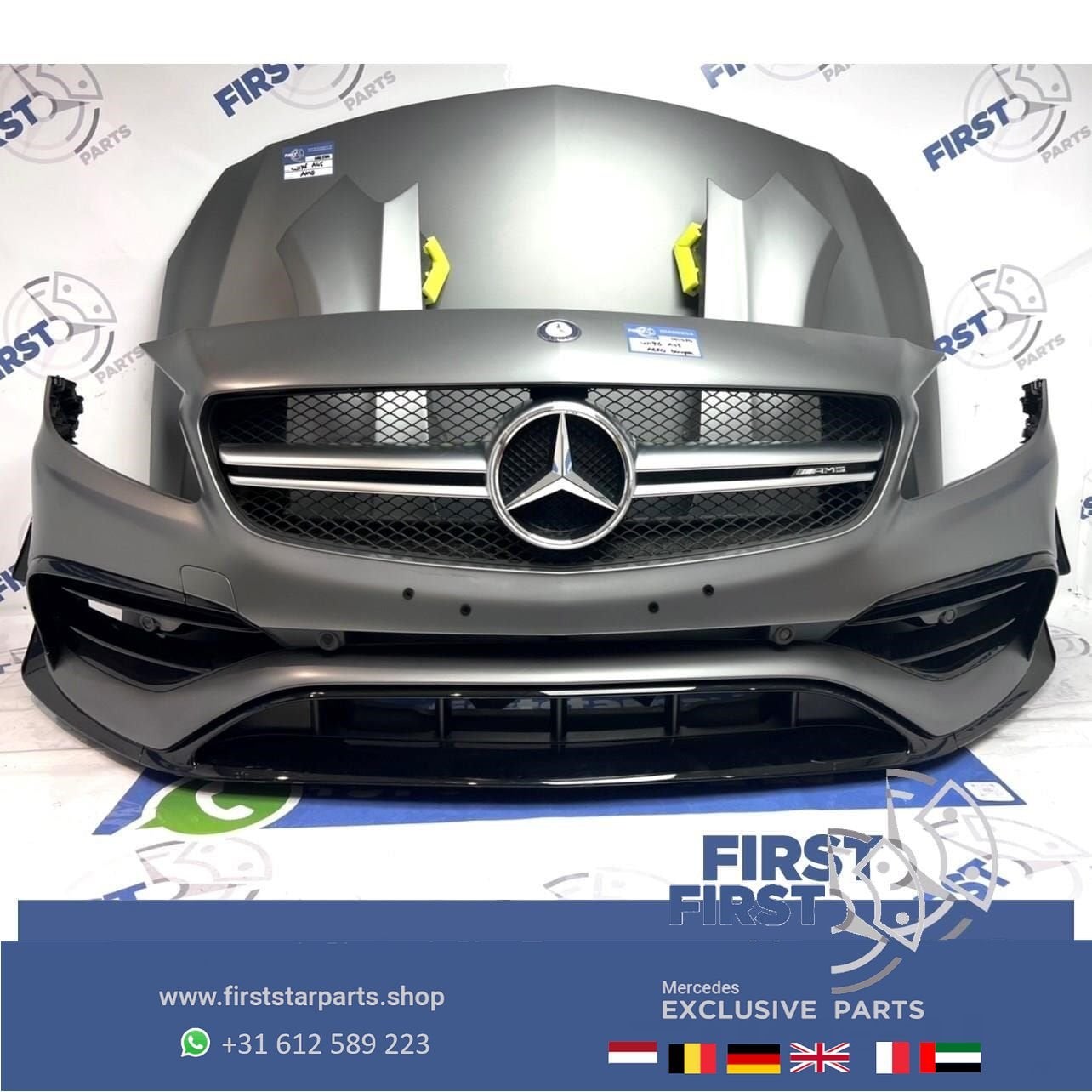 W176 A45 AMG FACELIFT PERFORMANCE VOORKOP MAT GRIJS 787 Merc, Gebruikt, -, Voor, Ophalen of Verzenden