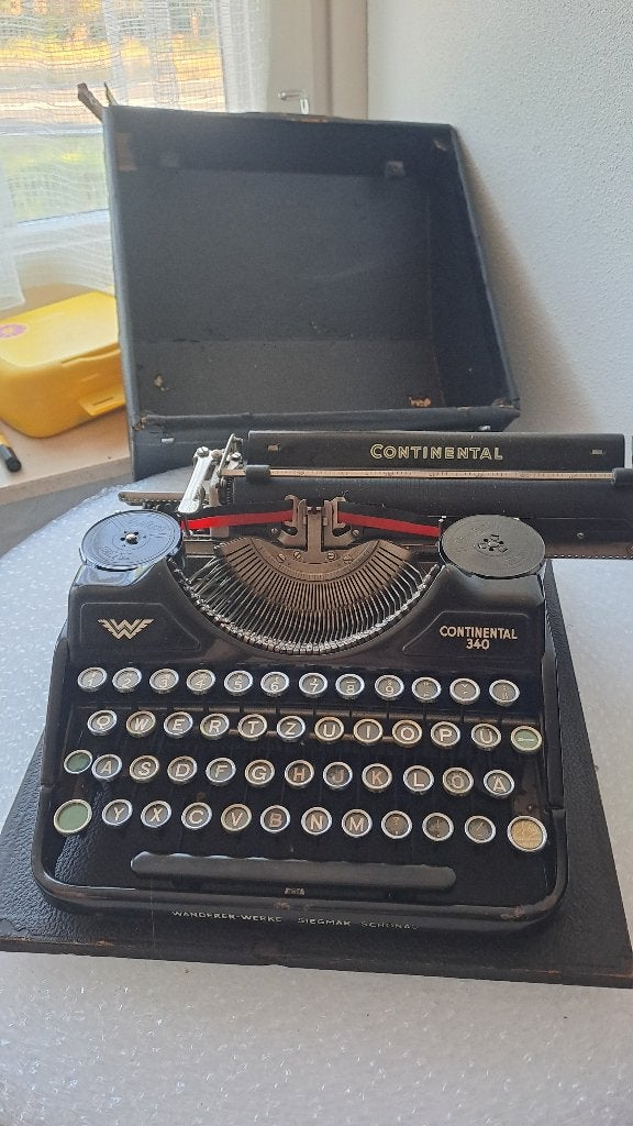 Antieke Continental 340 typemachine – Wanderer-Werke, QWERTZ, Diversen, Typemachines, Ophalen of Verzenden