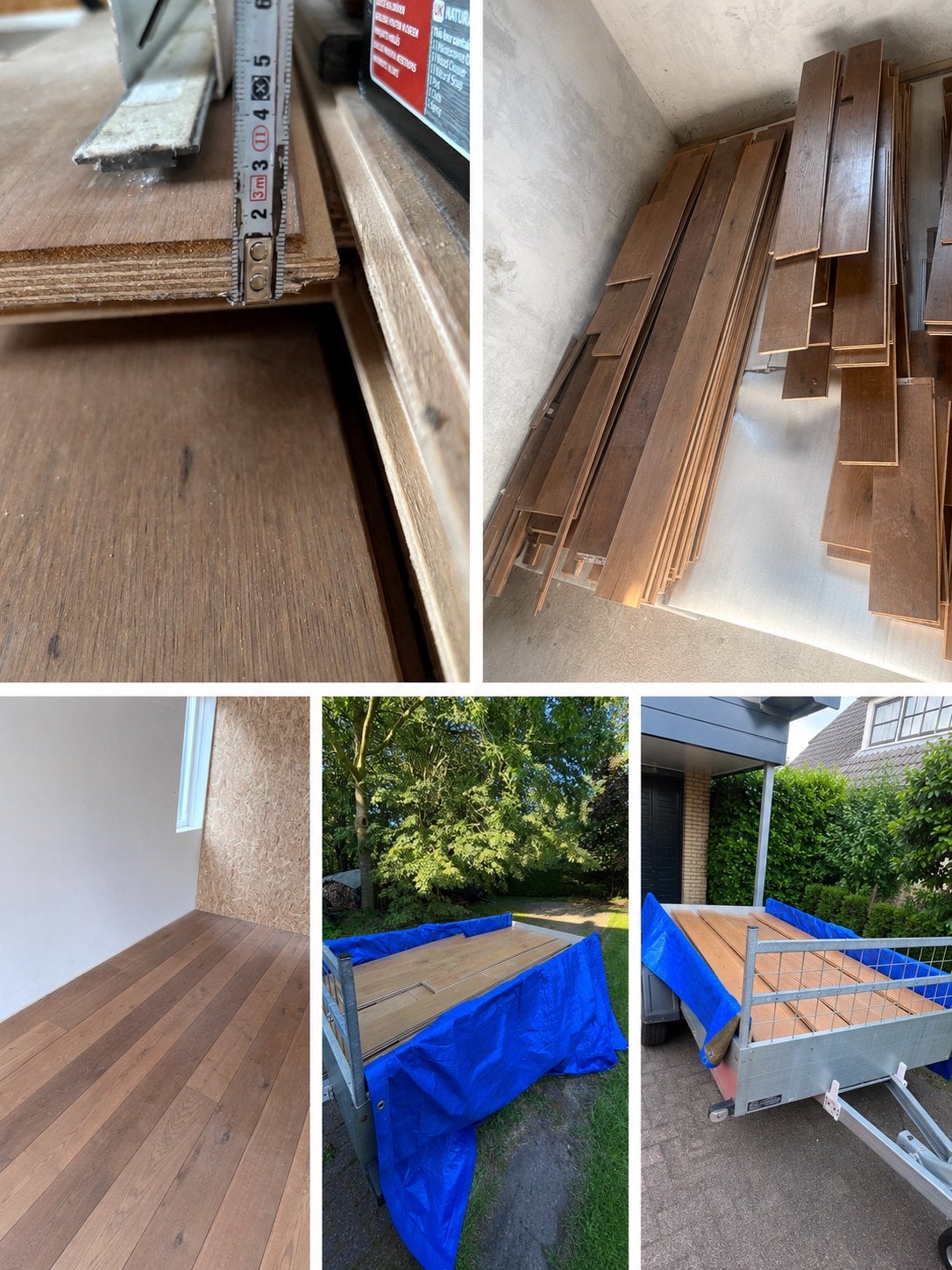 Prachtige eiken houten parketvloer +- 40 m² |Nooit geschuurd, Ophalen, Gebruikt, Vloerdelen of -planken, 10 m² of meer