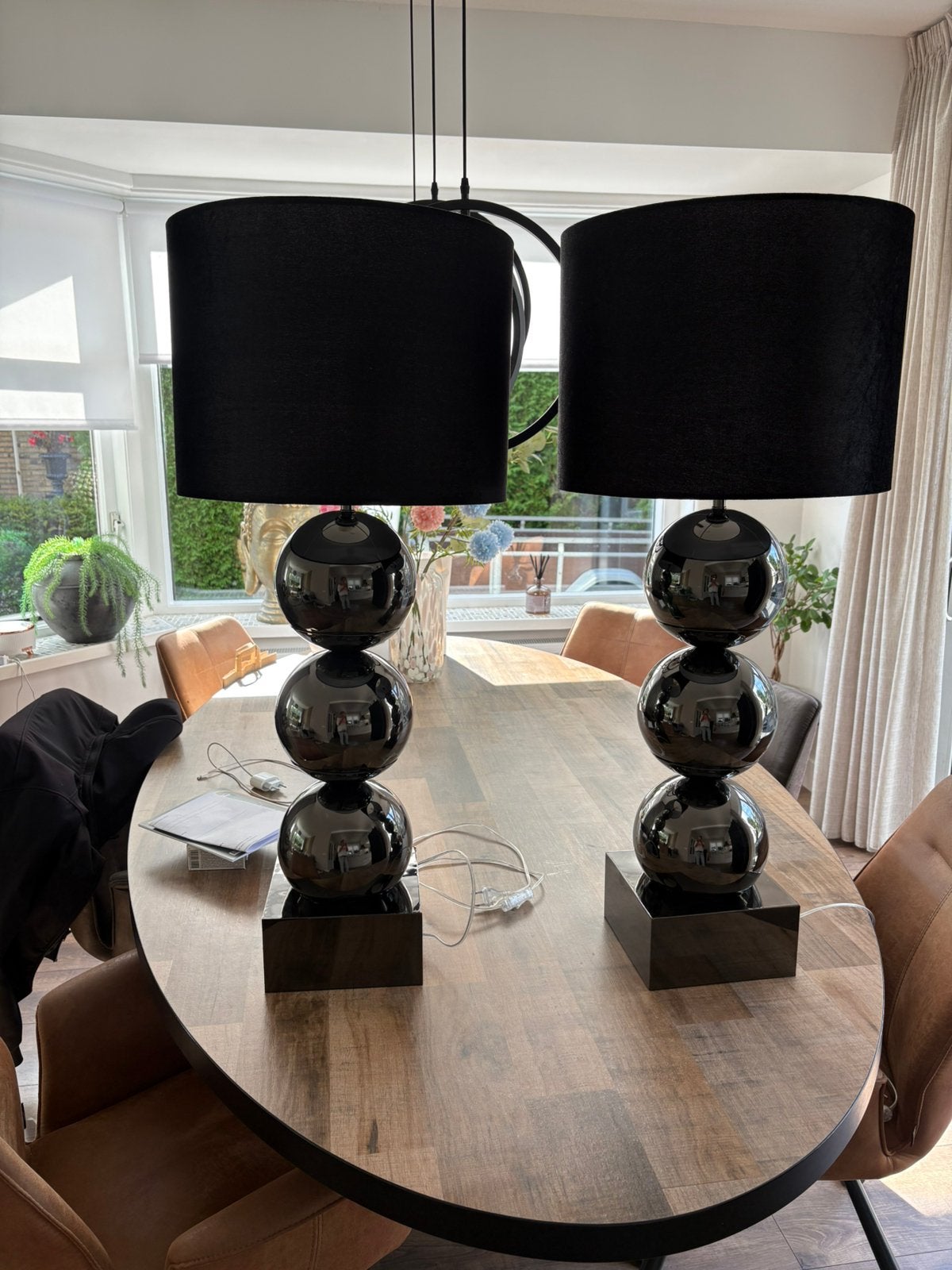 Erik kuster lampen prachtige lampen hoogte 92 cm, Zwart, Ophalen, Zo goed als nieuw