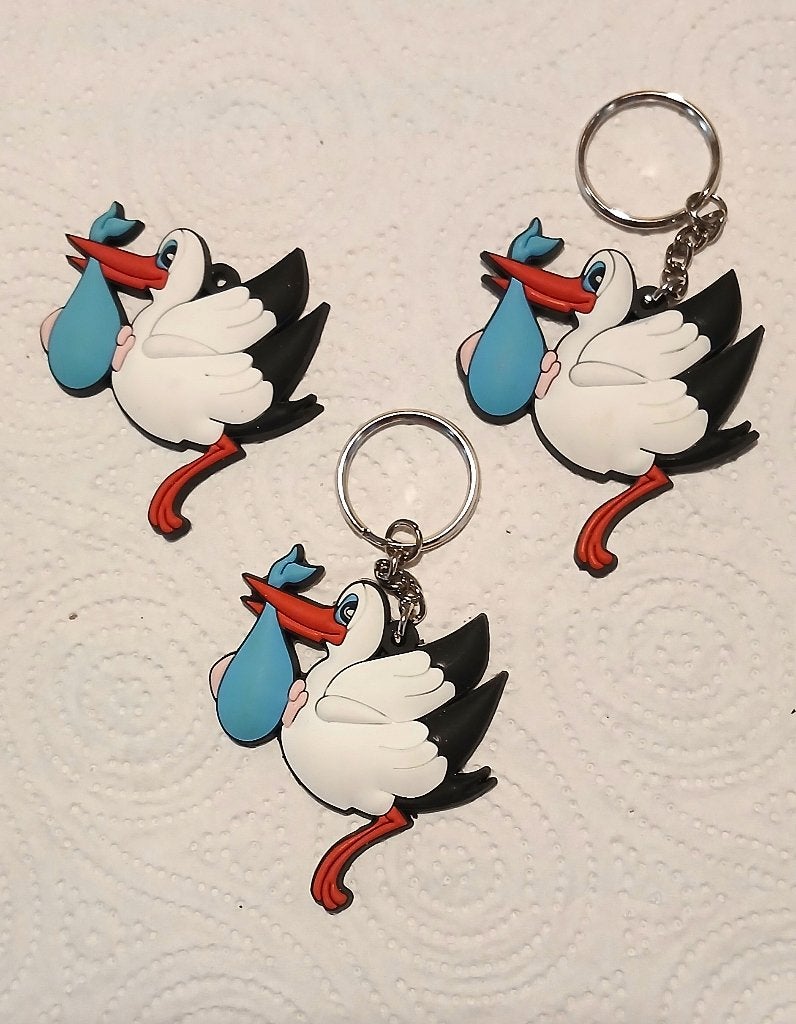 3x Ooievaar met Baby sleutelhanger, Verzenden, Nieuw, Knuffel of Figuurtje