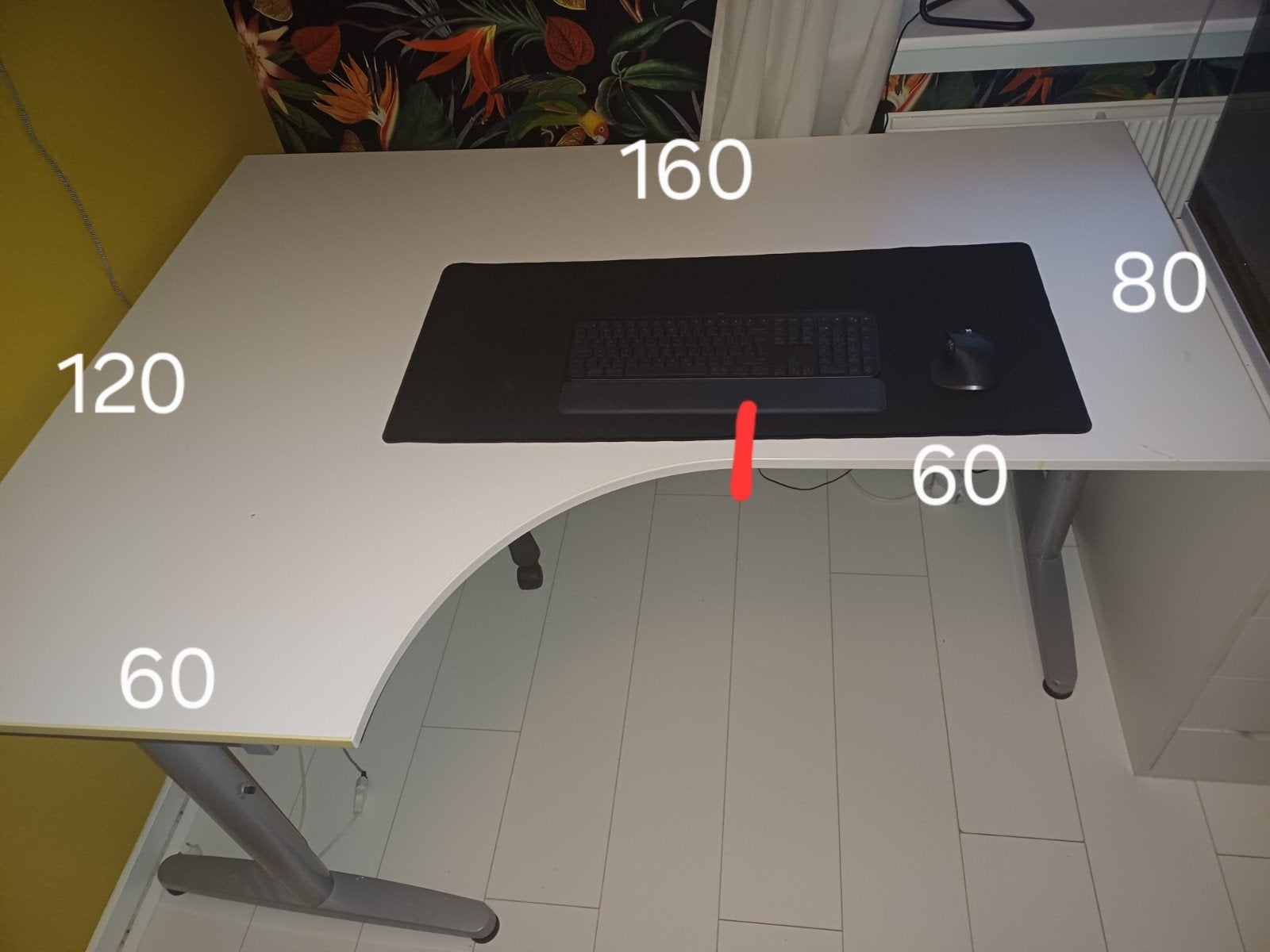 Hoekbureau 160x80, 160x80 rechthoekig ook te koop, geen foto, Ophalen, 160 cm, Gebruikt, In hoogte verstelbaar