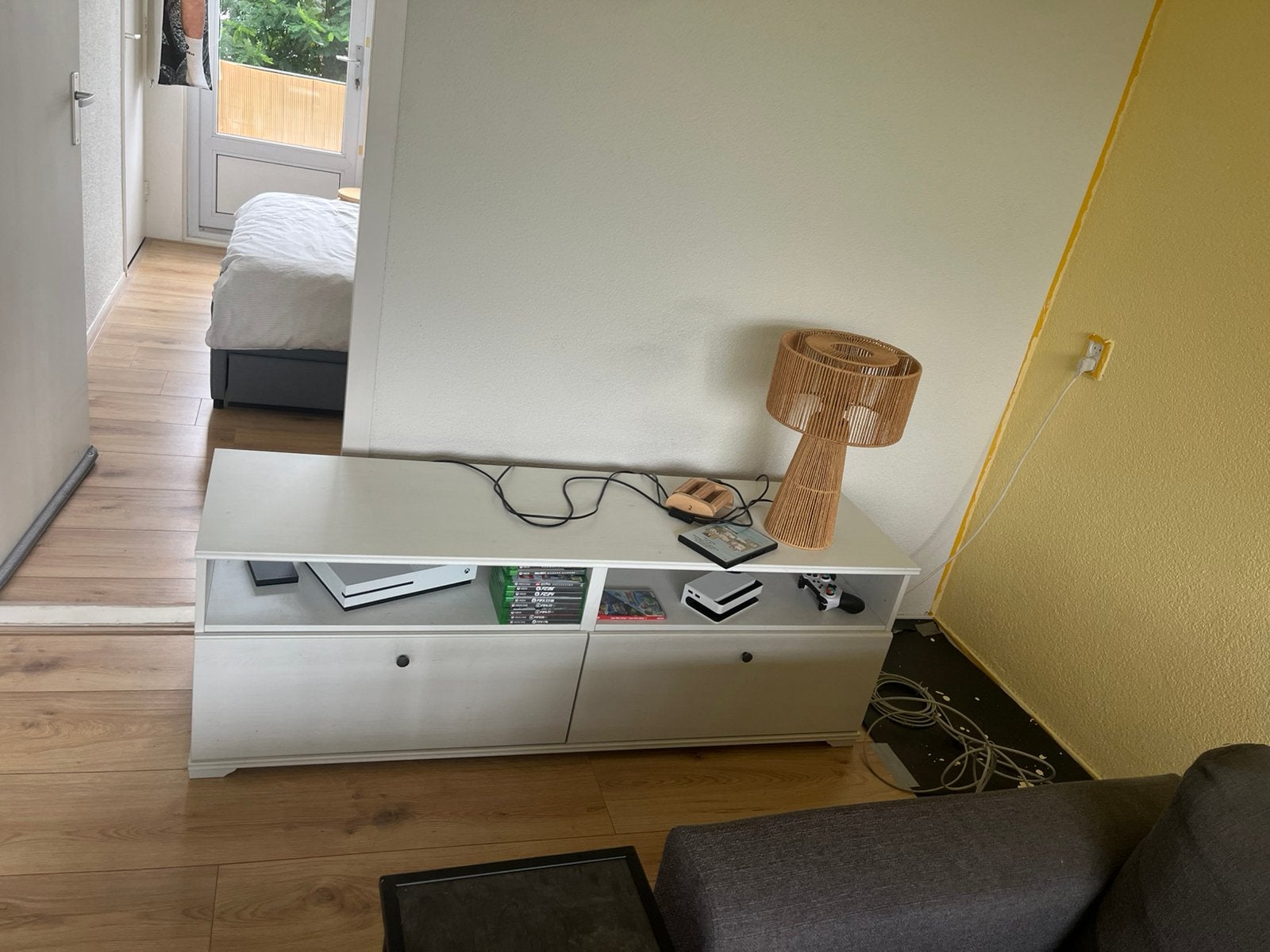 Tv meubel wit, Ophalen, Gebruikt, 100 tot 150 cm, Minder dan 100 cm