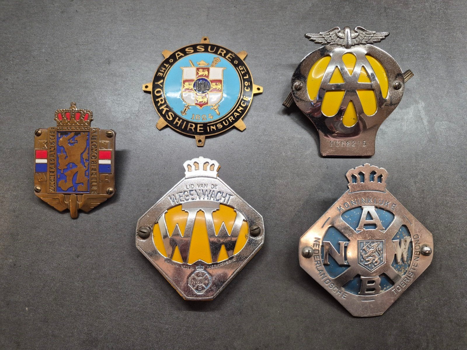 Vintage Auto Emblemen Collectie - ANWB, AA, Yorkshire, Ophalen of Verzenden