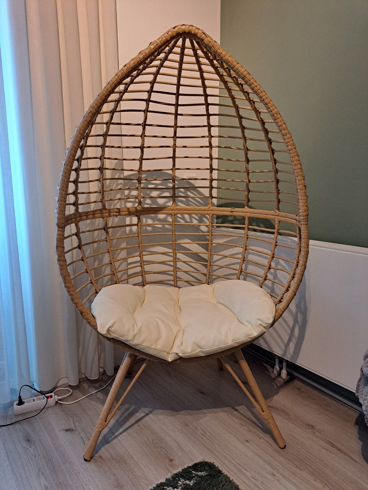 Rotan Egg Chair met Kussen, Ophalen, Gebruikt, Overige kleuren, Boho, Scandinavisch