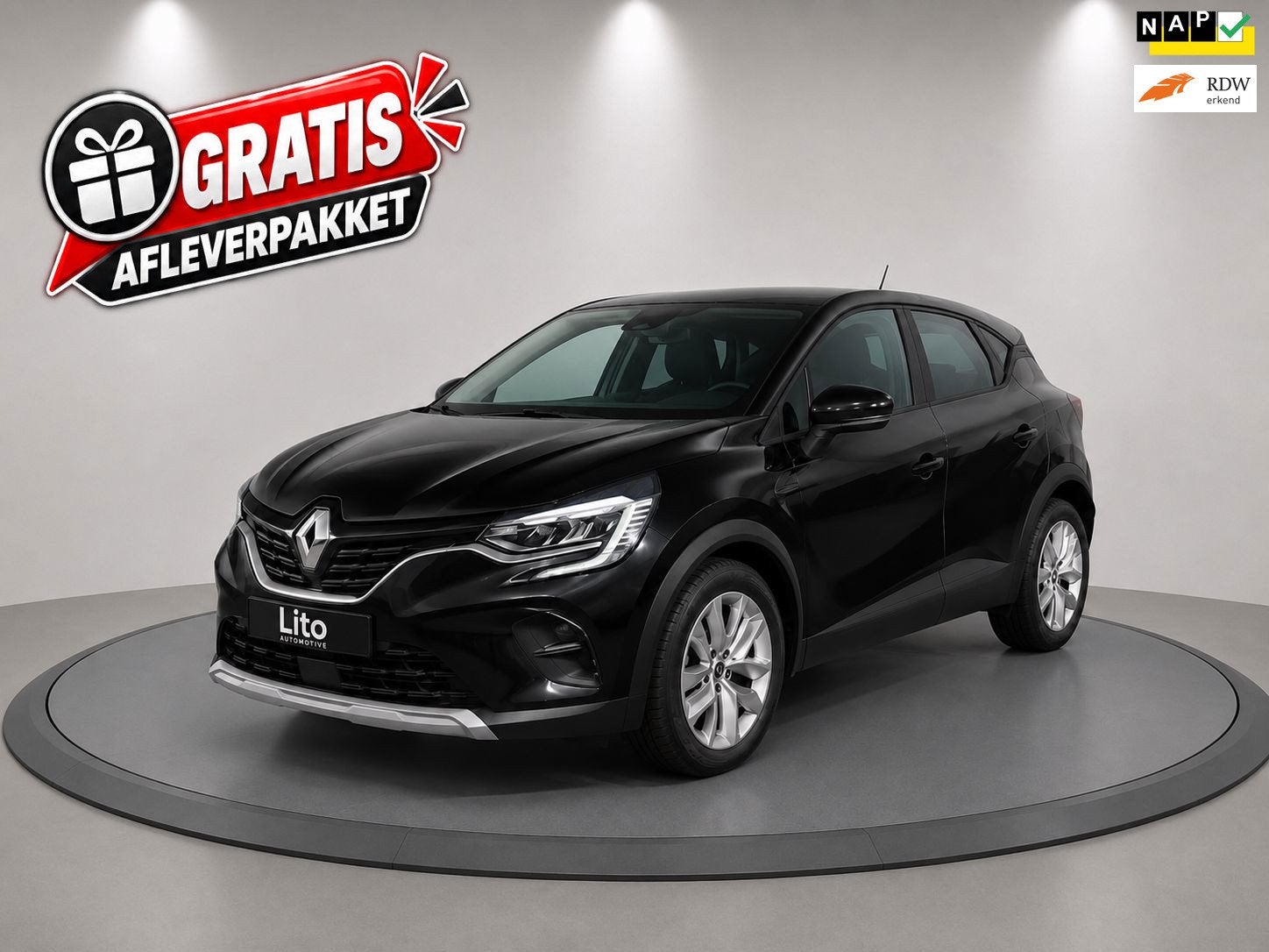 Renault Captur 1.0 TCe 90 evolution|BLACK|NAVI|AIRCO|CRUISE|, Auto's, Voorwielaandrijving, Gebruikt, Euro 6, Zwart