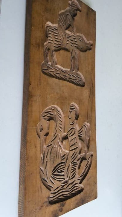 antieke handgesneden speculaasplank, 1900., Ophalen of Verzenden