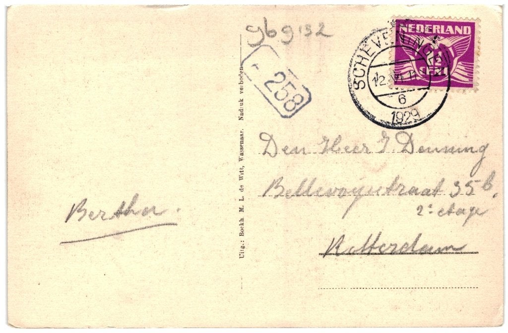 969132	Wassenaar 1929 ZH 	Kasteel	Oud Wassenaar	Gelopen, Ophalen of Verzenden, 1920 tot 1940, Gelopen, Zuid-Holland