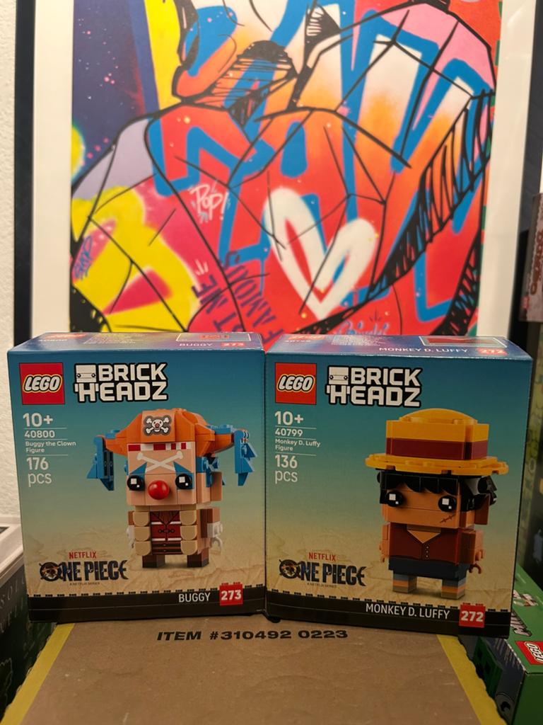 Lego One Piece Brickheadz Luffy & Buggy 40799 & 40800, Ophalen of Verzenden, Zo goed als nieuw