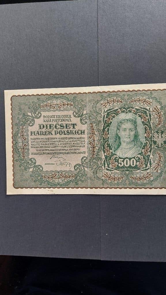 500 Poolse Mark  bank biljet 1919 - 2e Republiek,, Postzegels en Munten, Bankbiljetten | Europa | Niet-Eurobiljetten, Ophalen of Verzenden