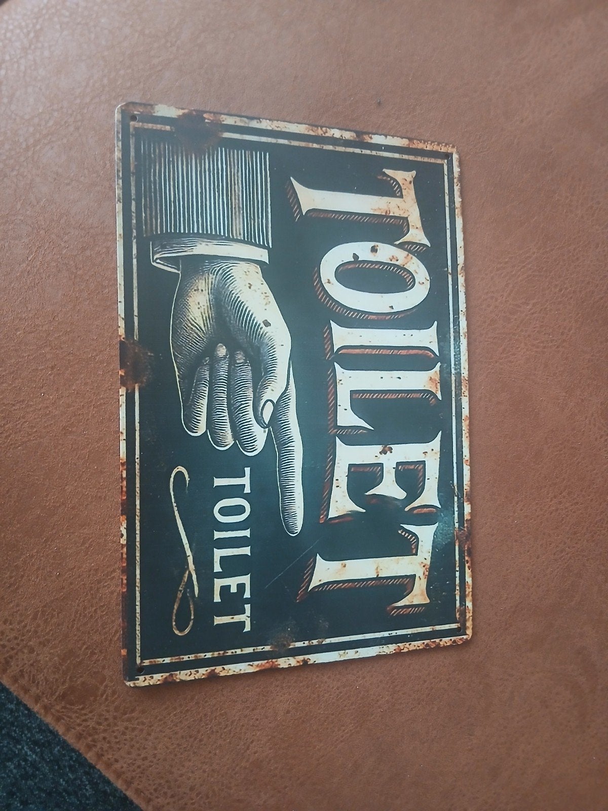 Toilet bord, Metaal, 25 cm, 15 cm, Ophalen of Verzenden