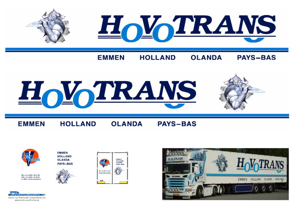 Vrachtauto decal 1:50 trailer Hovotrans Emmen ( Viking ), Hobby en Vrije tijd, Modelauto's | 1:50, Verzenden, Nieuw, Bus of Vrachtwagen