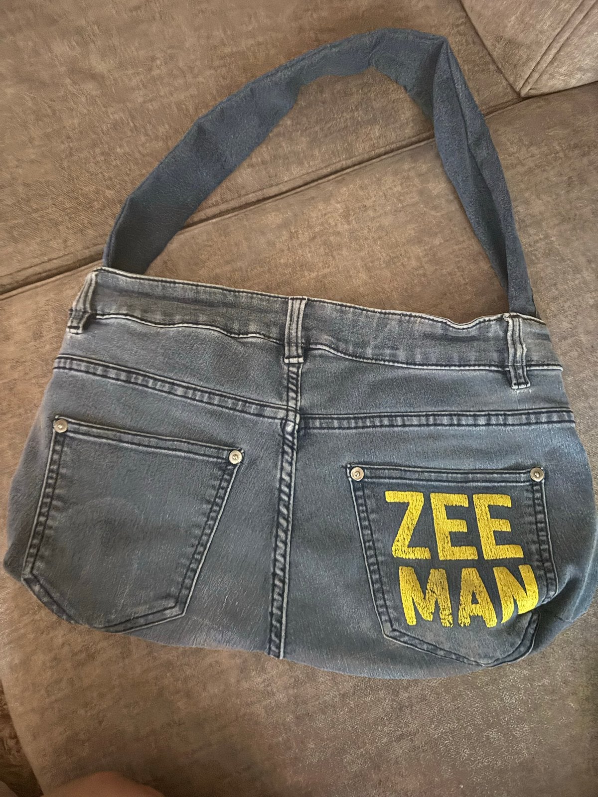 Unieke Upcycled Denim Handtas - Zee Man Design, Ophalen, Gebruikt, Blauw, Handtas