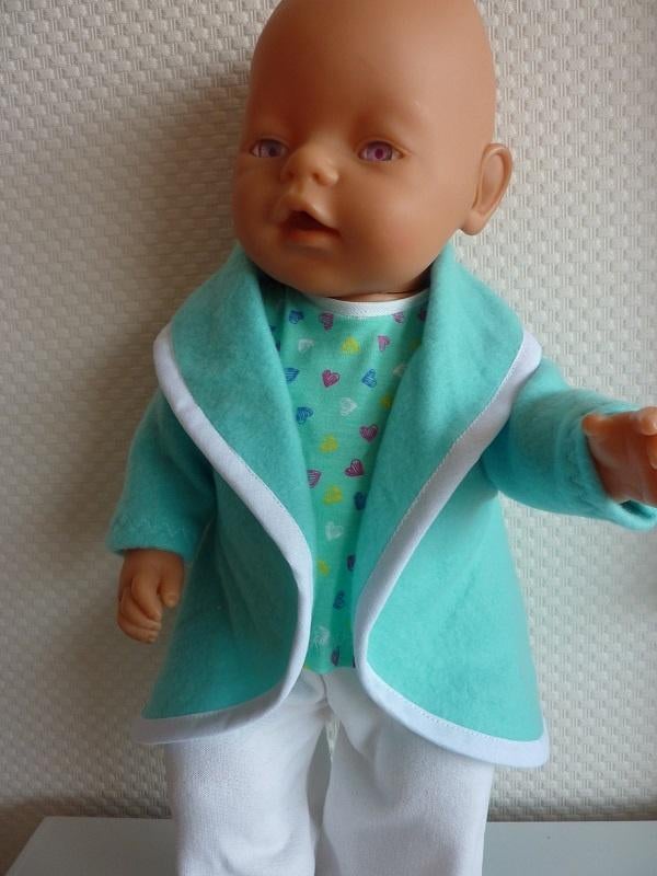 Setje met langvest/jasje past de baby born pop van 43 cm, Ophalen of Verzenden, Nieuw, Babypop