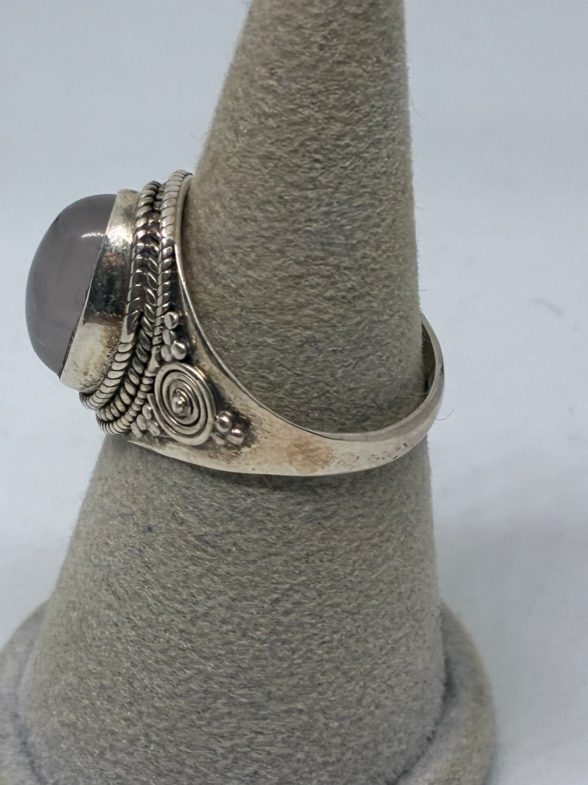 Zilveren 925 ring met roze Quartz, maat 20, Sieraden, Tassen en Uiterlijk, Zilver en edelstenen, 20 of groter, Ophalen of Verzenden