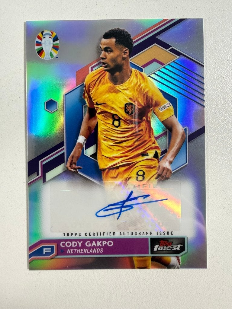 Cody Gakpo Auto Topps Finest Euro 2024, Ophalen of Verzenden, Nieuw, Buitenlandse clubs, Poster, Plaatje of Sticker