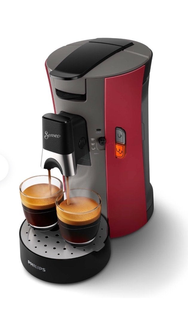 Philips Senseo Koffiezetapparaat - Rood/Grijs, Koffiepads en cups, Koffiemachine, Ophalen of Verzenden, Zo goed als nieuw