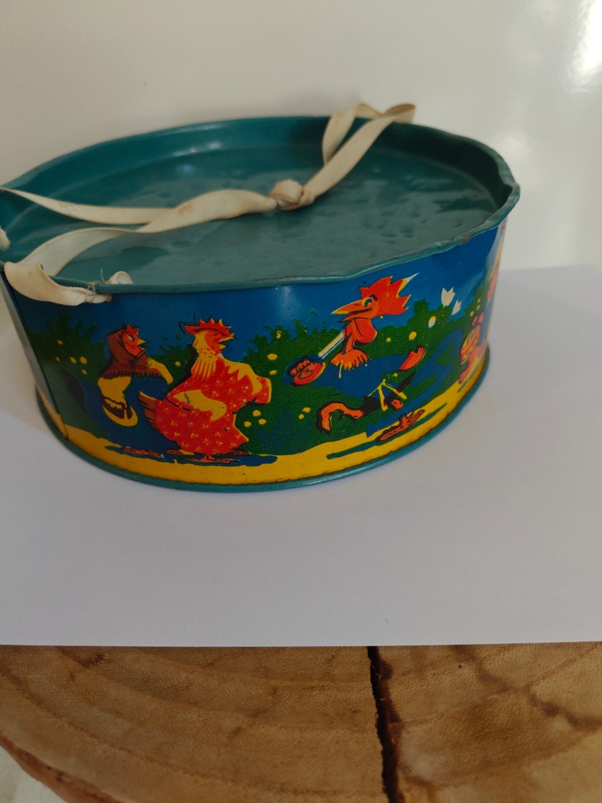 Oude Jaren 60 blikken trommel 20 x 7 cm mooie staat, Antiek en Kunst, Ophalen of Verzenden