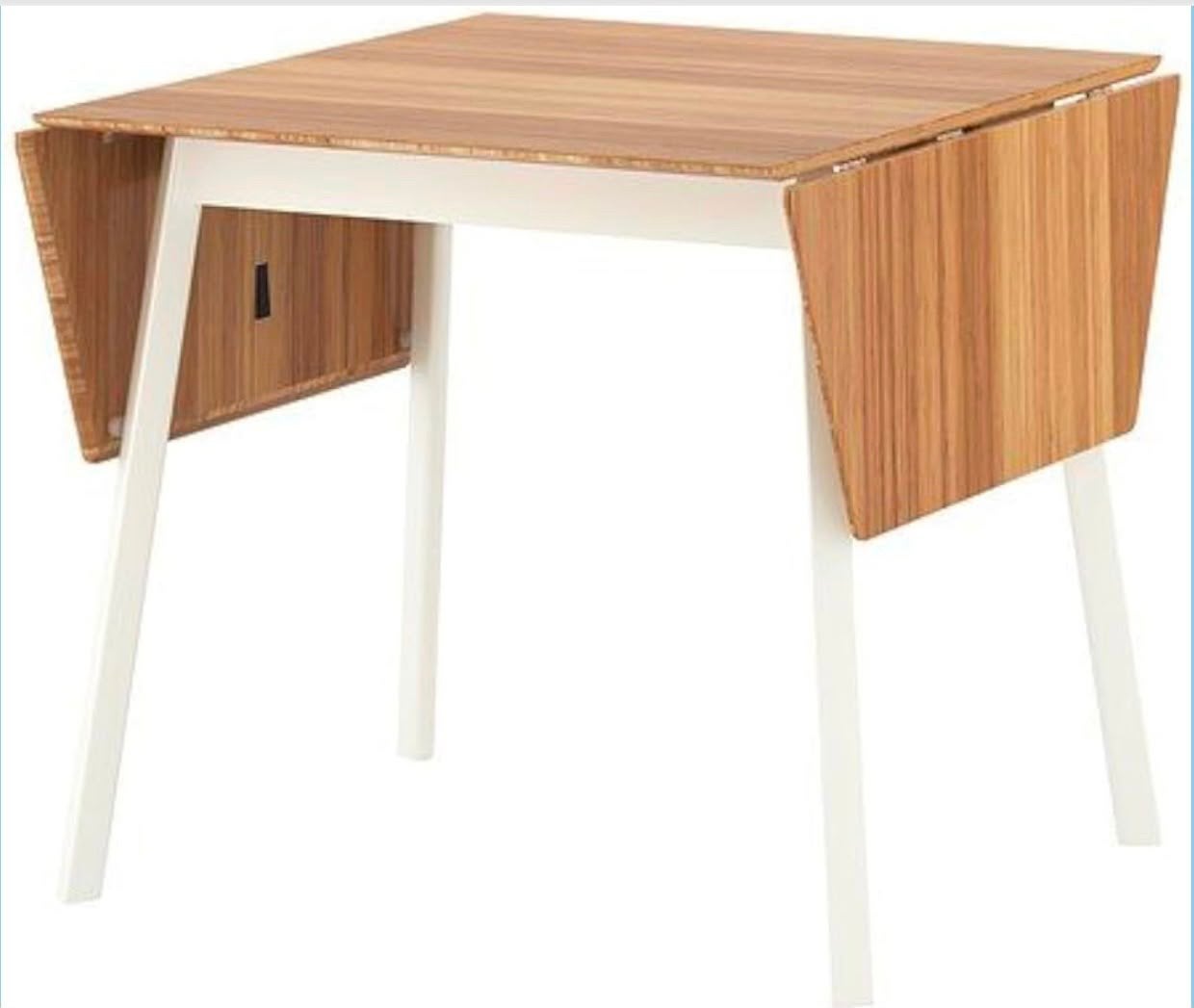 Ikea klaptafel 2012 PS bamboe wit, Ophalen, Zo goed als nieuw, Rechthoekig, 50 tot 100 cm