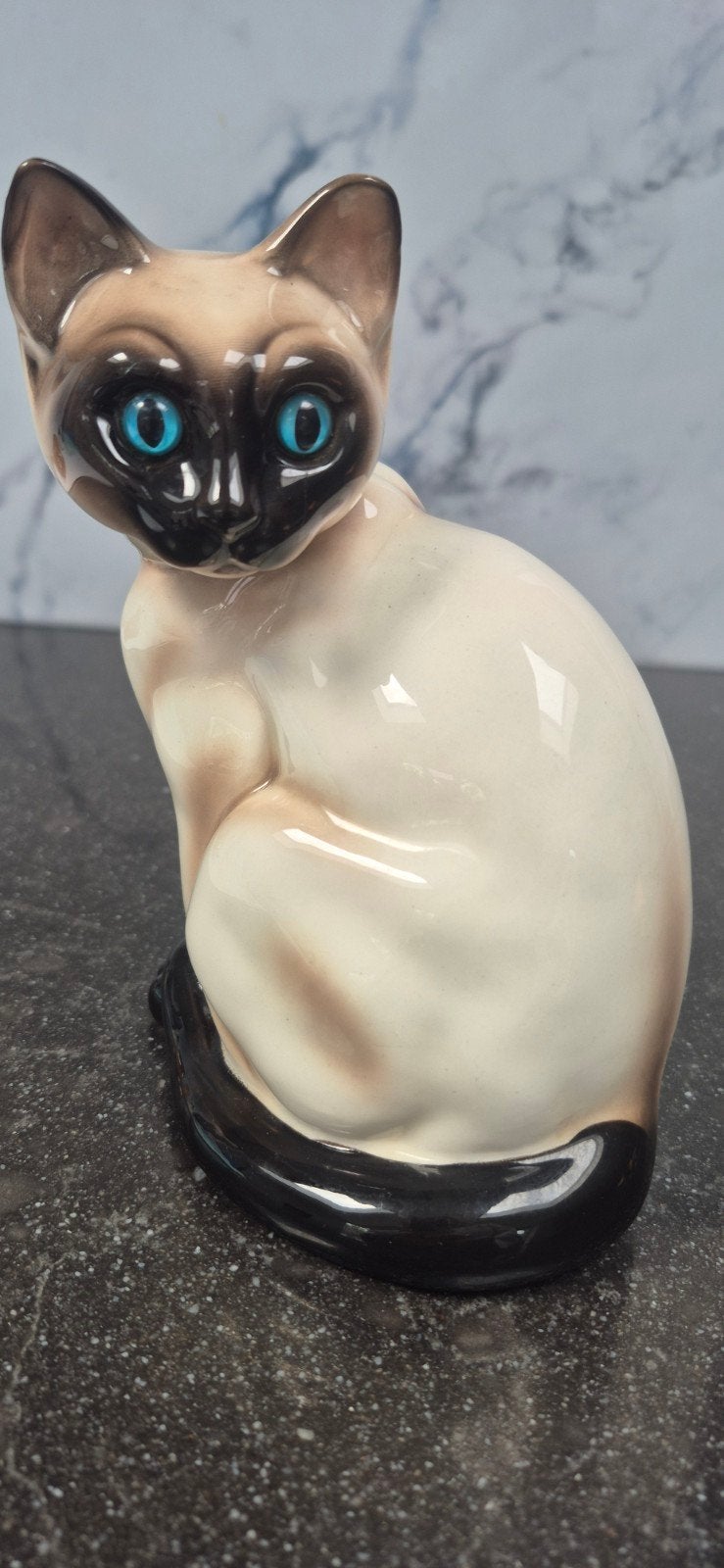 Vintage Siamese Kat Beeldje - 17cm Hoog, Ophalen of Verzenden, Zo goed als nieuw, Dier