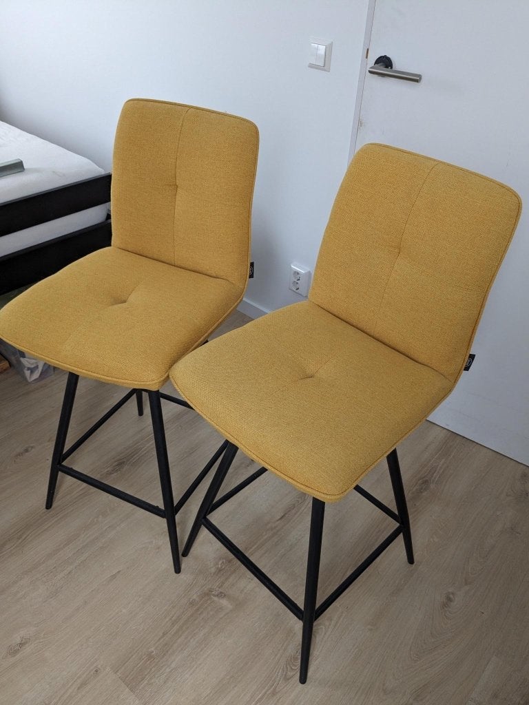 Milva barkrukken - draaibaar - okergeel, Ophalen, Draaibaar, Zo goed als nieuw, 90 cm of meer
