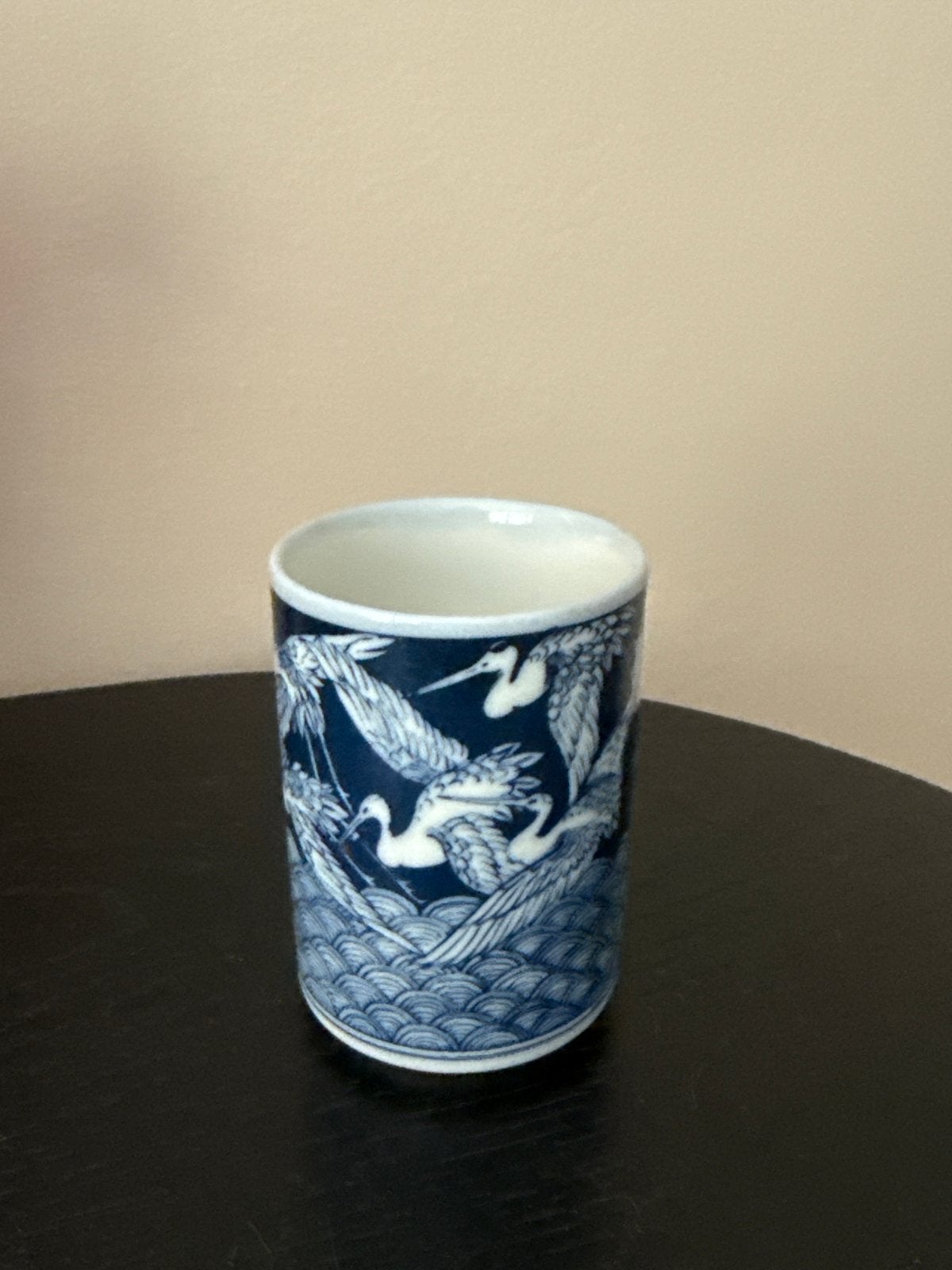 Vintage Japans porseleinen kopje met kraanvogels, Ophalen of Verzenden