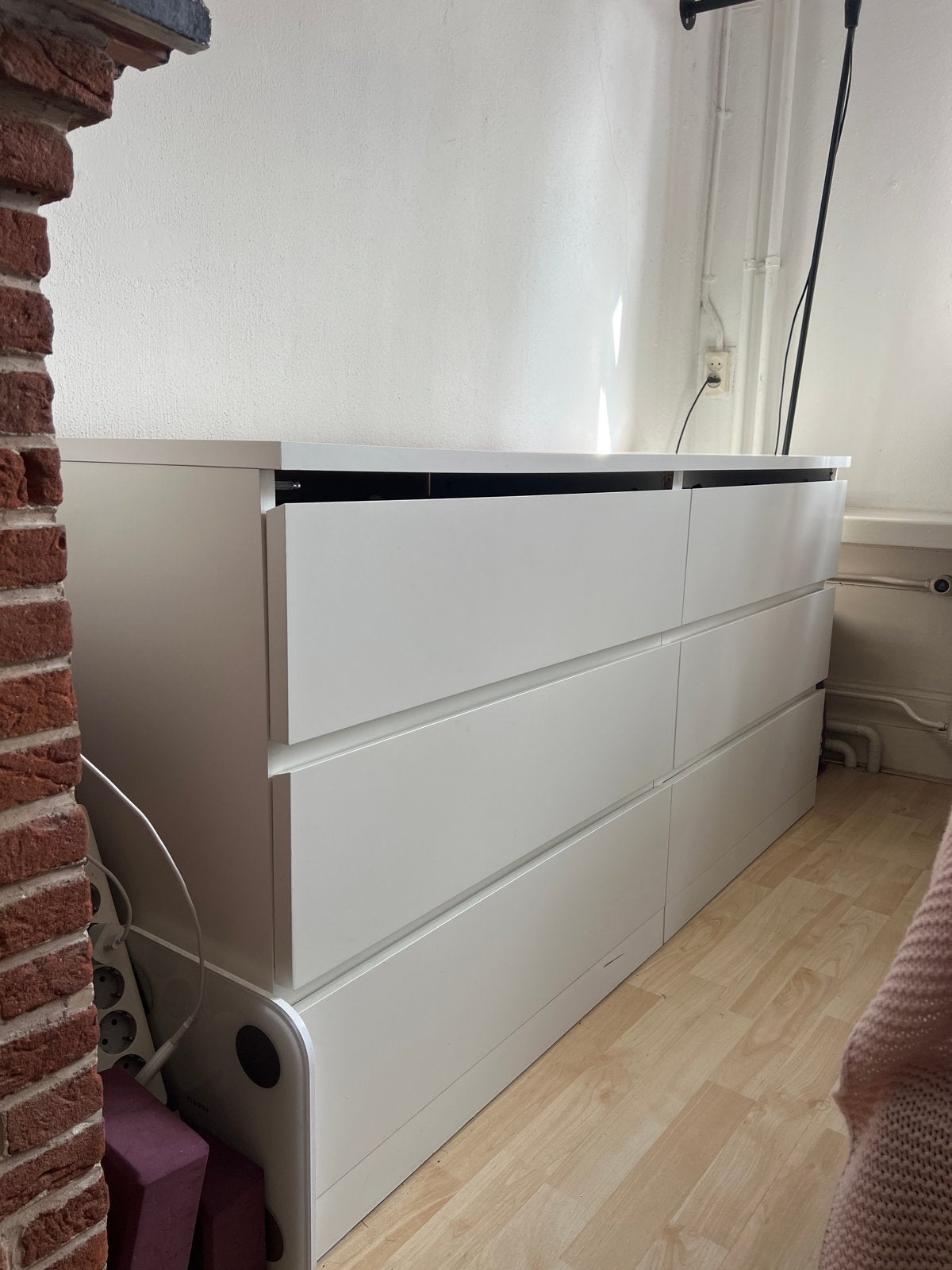 IKEA MALM ladekast met 6 lades, wit, Ophalen, Gebruikt, 5 laden of meer, 150 tot 200 cm