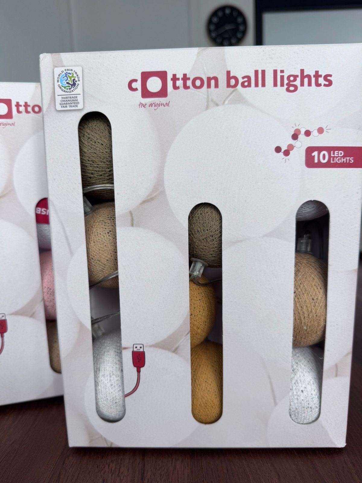 Led lichtslinger 4 kleuren cotton balls sfeerverlichting, Huis en Inrichting, Ophalen of Verzenden, Nieuw, Overige materialen