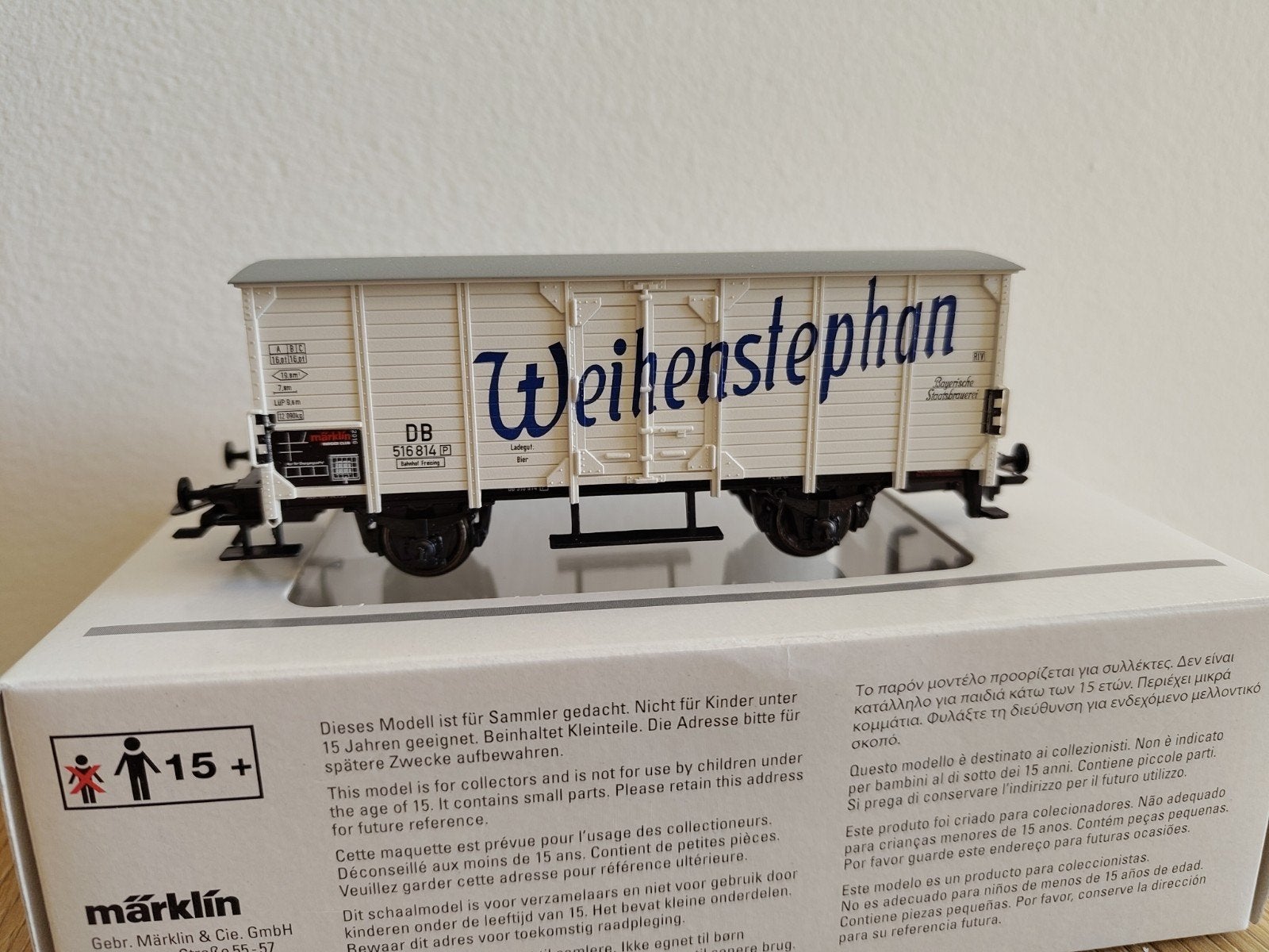Märklin 48166 bierwagen Weihenstephan, Wisselstroom, Wagon, Ophalen of Verzenden, Zo goed als nieuw