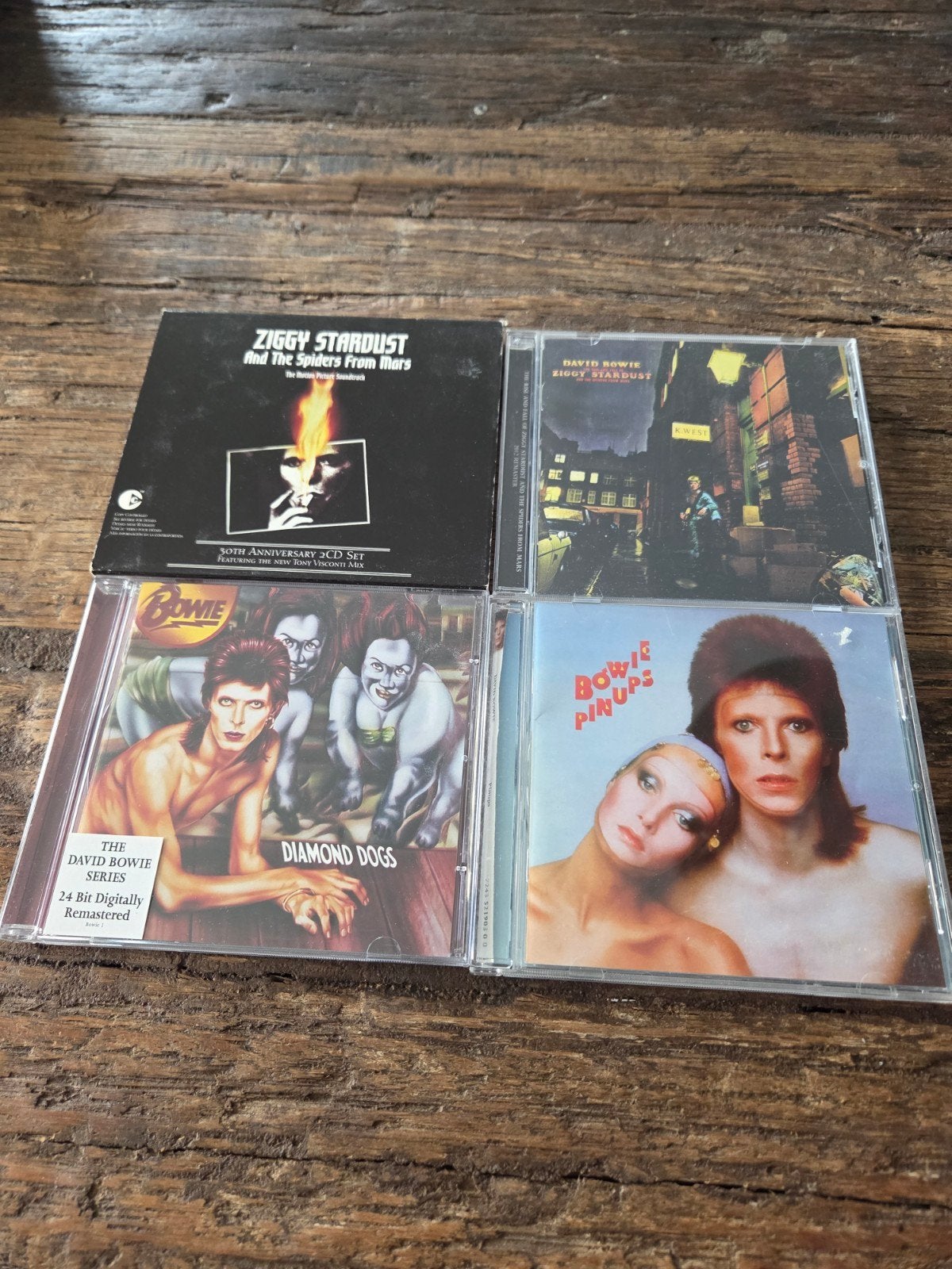 4x David Bowie CD's: Ziggy Stardust, Diamond Dogs, Pin Ups, Rock, Gebruikt, Ophalen of Verzenden, Remastered