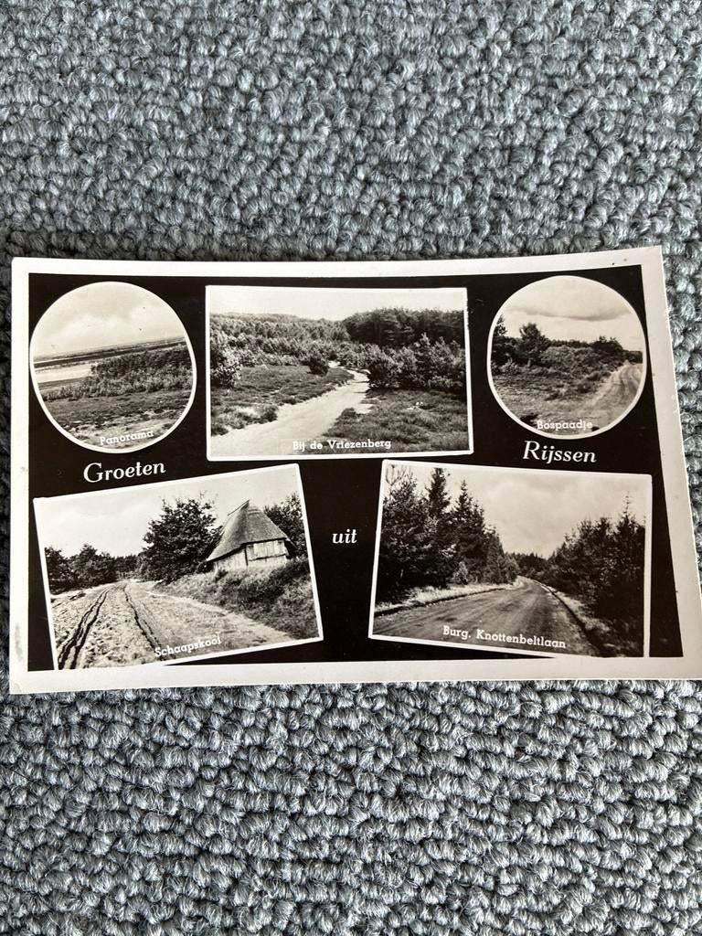 Oude ansichtkaart Groeten uit Rijssen (Ov.), Ophalen of Verzenden, 1940 tot 1960, Gelopen, Overijssel