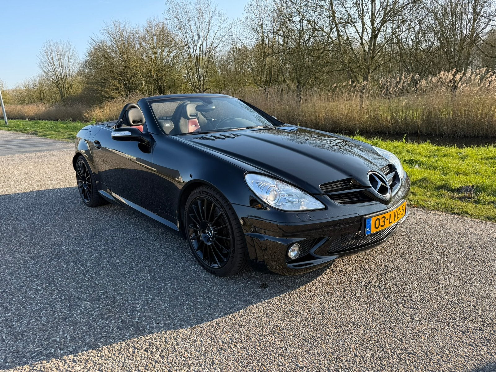 Mercedes-Benz cabrio SLK 5.5 Slk55 AMG Roadster AUT Zwart, Automaat, Achterwielaandrijving, 1440 kg, Cabriolet
