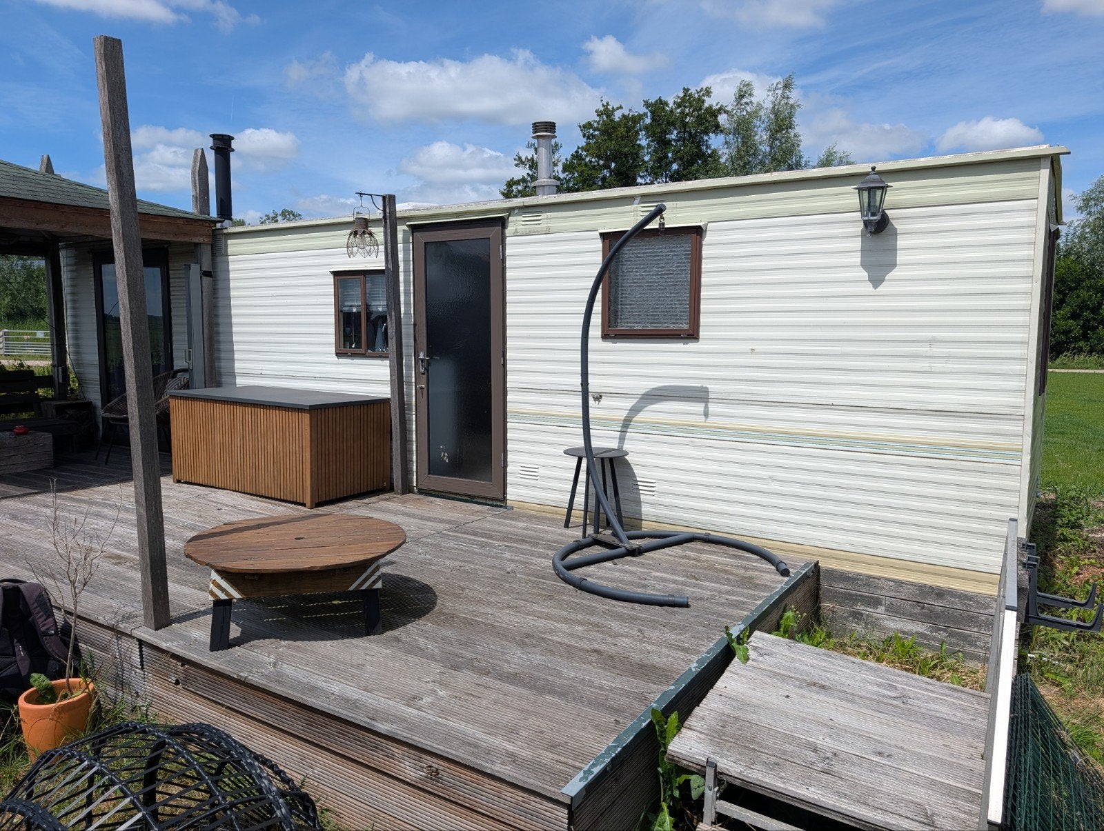 Oude stacaravan 8x3 meter ., Caravans en Kamperen