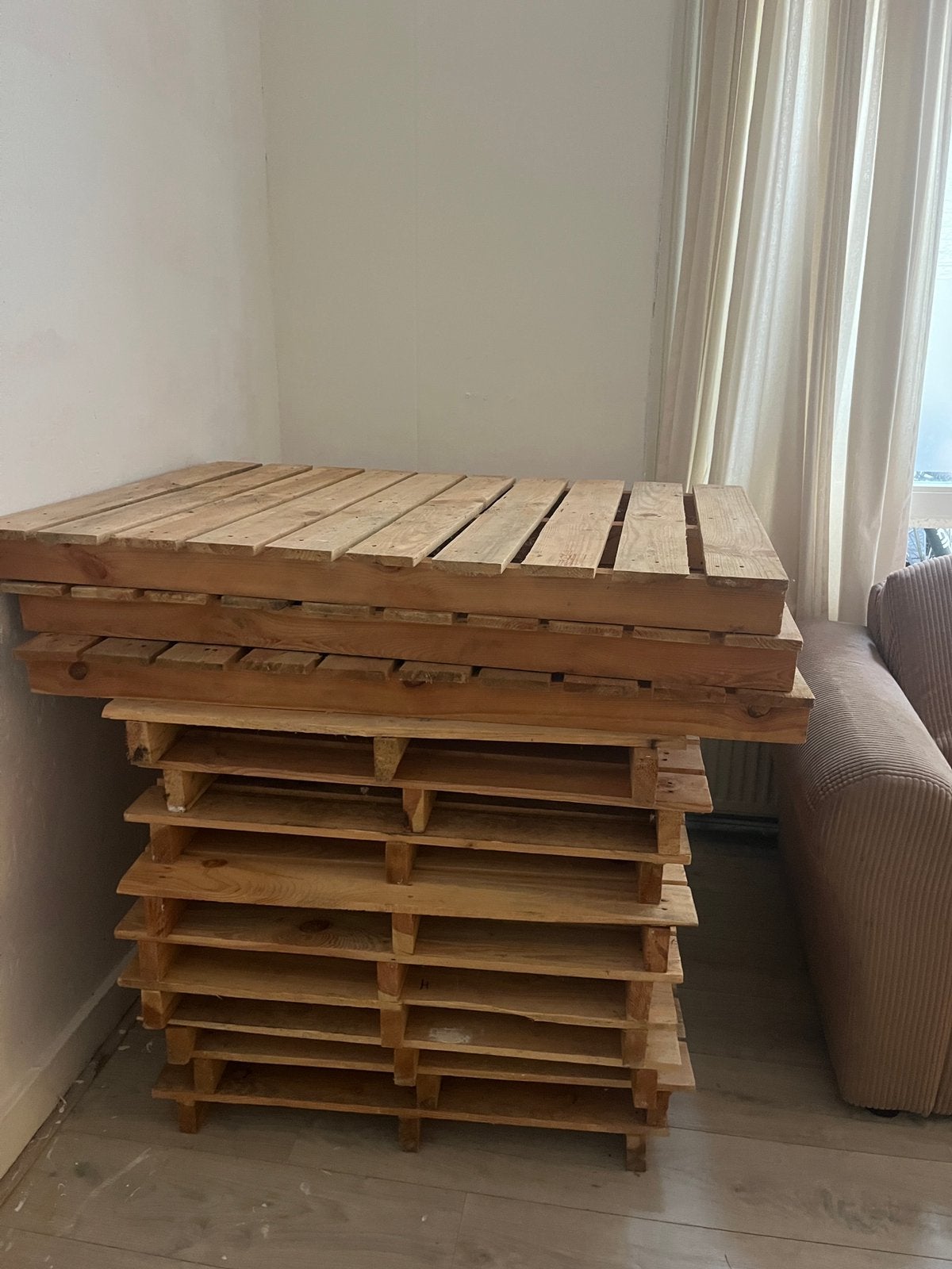 Stapel pallets, Doe-het-zelf en Verbouw, Ophalen, Zo goed als nieuw, Pallet, Minder dan 200 cm