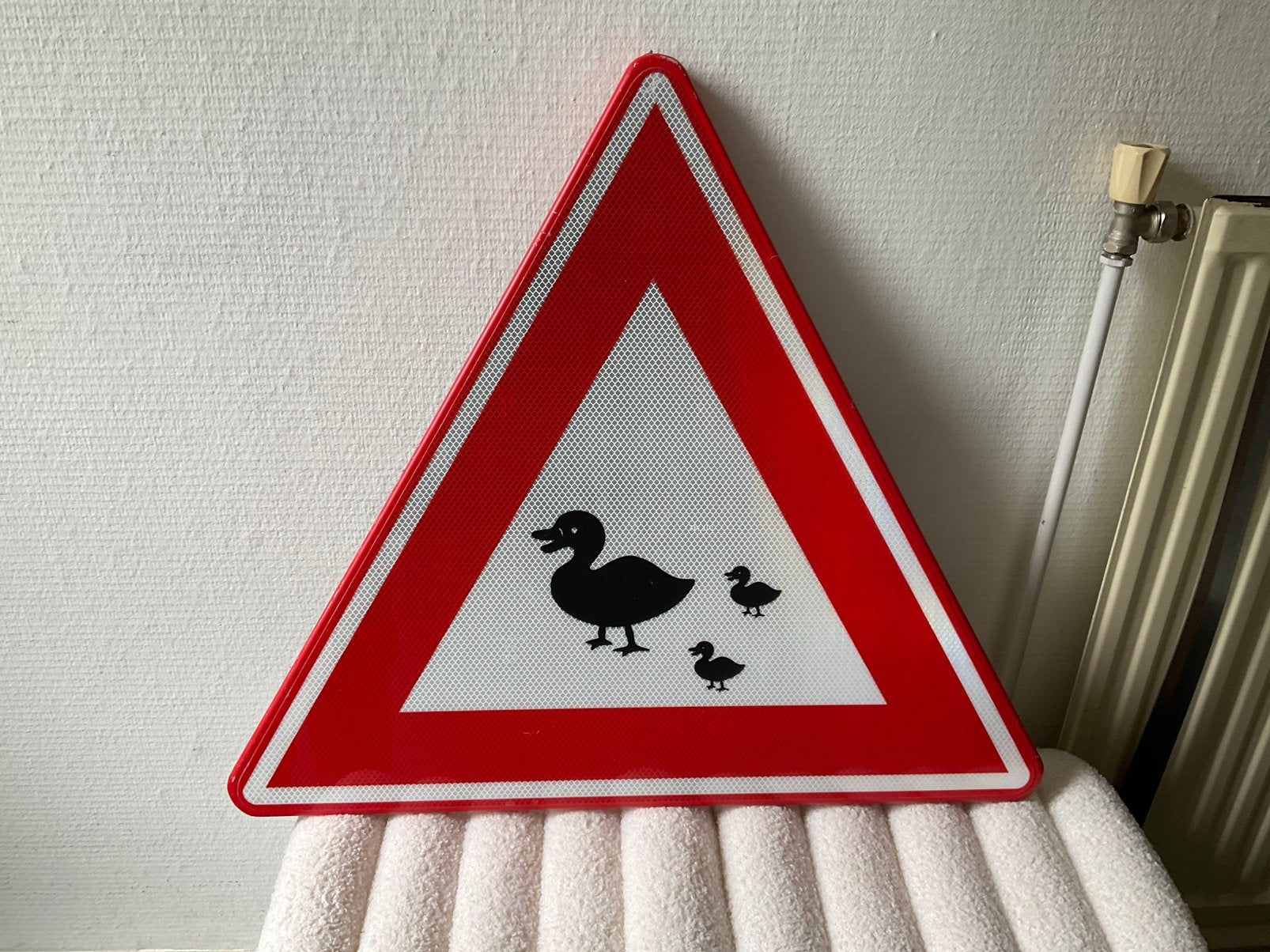Aluminium verkeersbord  voor eenden, Ophalen