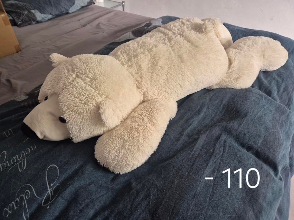 Grote zachte ijsbeer knuffel - 110 cm, Kinderen en Baby's, Speelgoed | Knuffels en Pluche, Zo goed als nieuw, Beer, Groot (groter dan 80 cm)